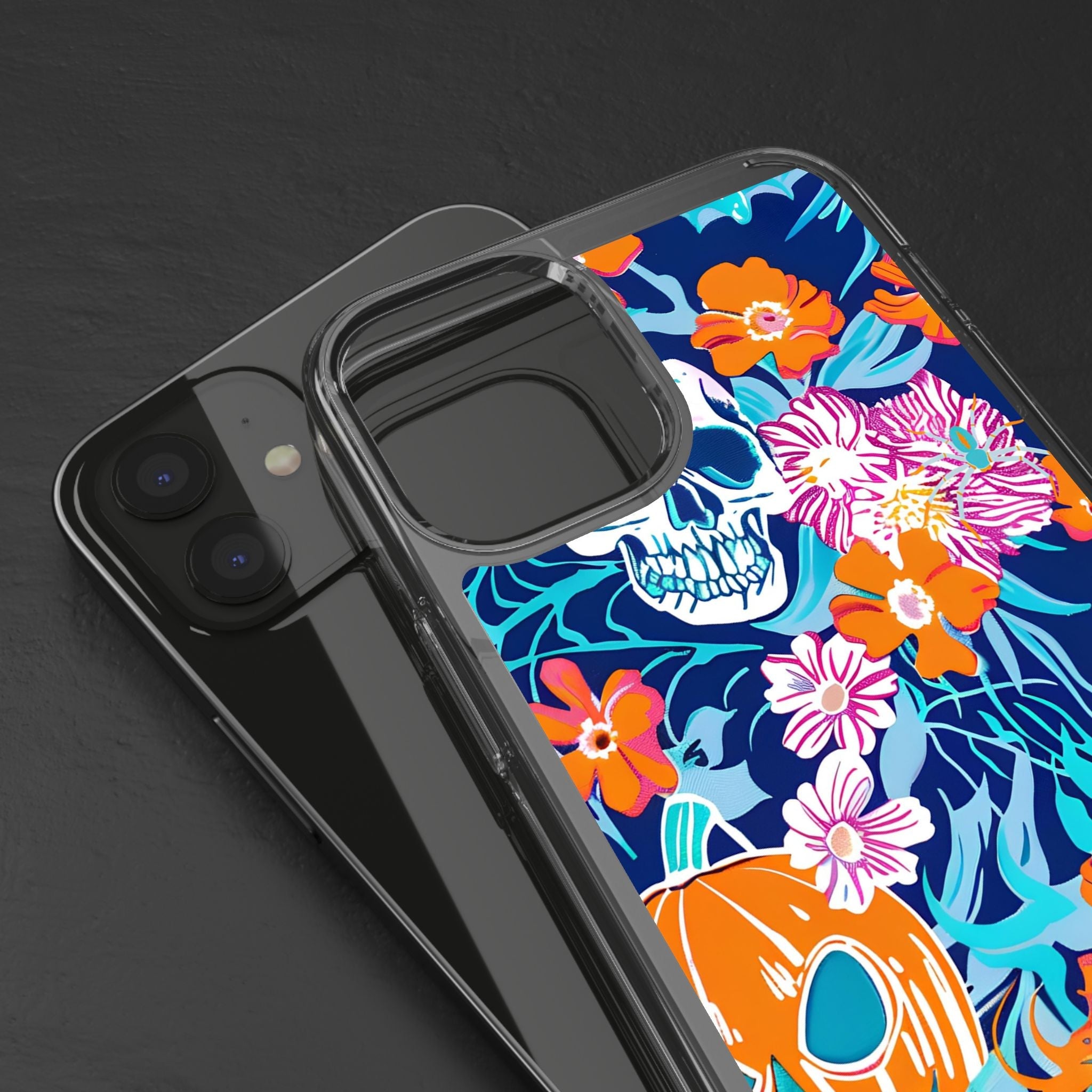 Halloween Floral Clear Case, Artsulli - Art is Long, Life is Short, Phone Case, , , , , , ,