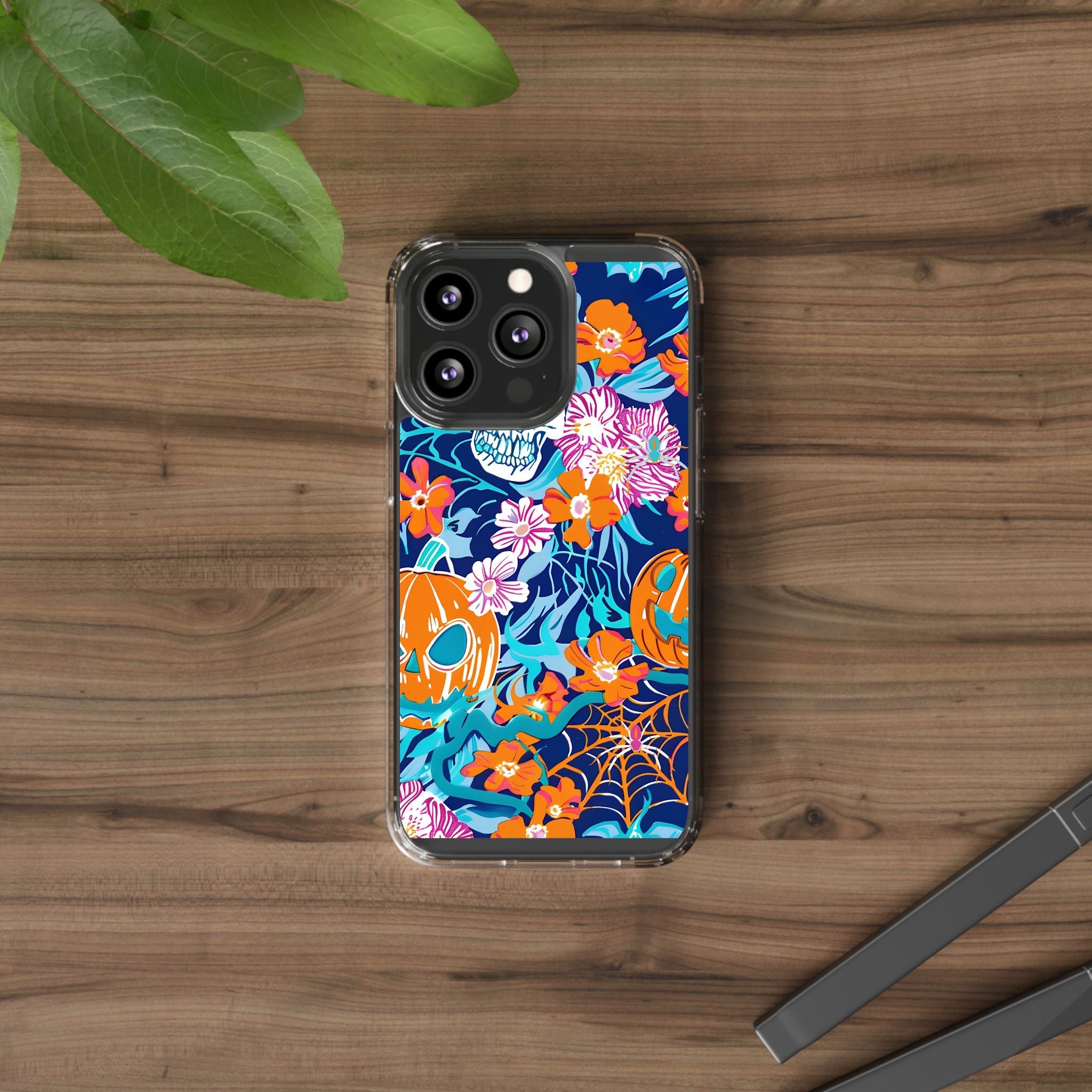 Halloween Floral Clear Case, Artsulli - Art is Long, Life is Short, Phone Case, , , , , , ,