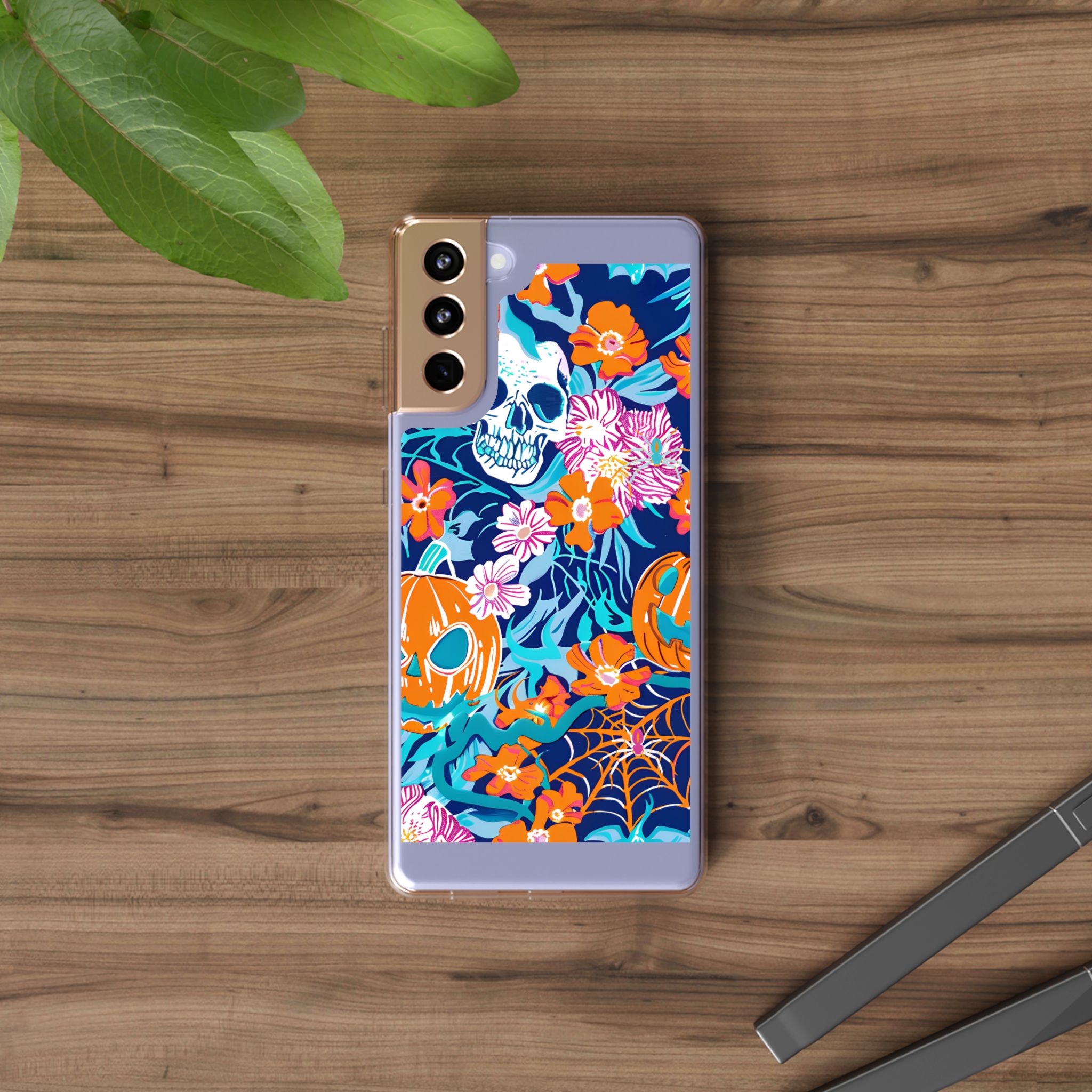 Halloween Floral Clear Case, Artsulli - Art is Long, Life is Short, Phone Case, , , , , , ,