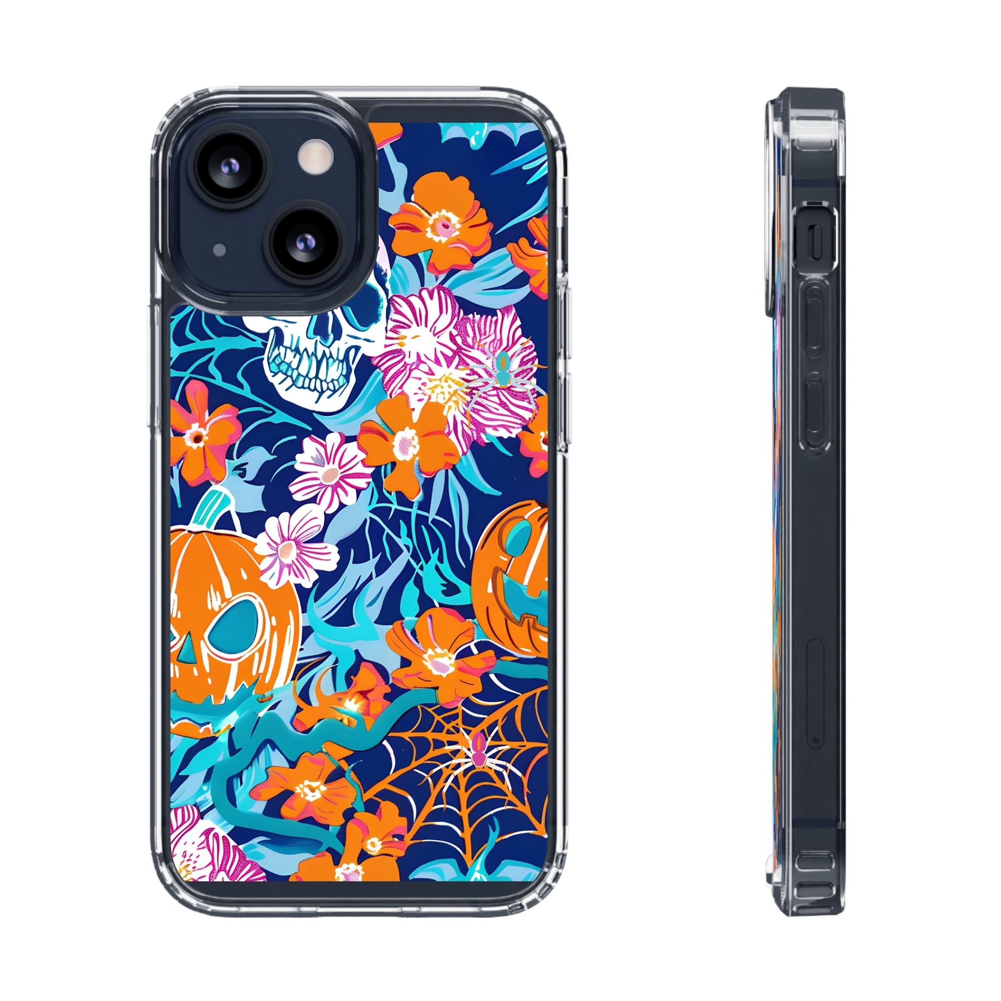 Halloween Floral Clear Case, Artsulli - Art is Long, Life is Short, Phone Case, Size, iPhone 13 Mini, Surface, With gift packaging, , , 19246901394646275147
