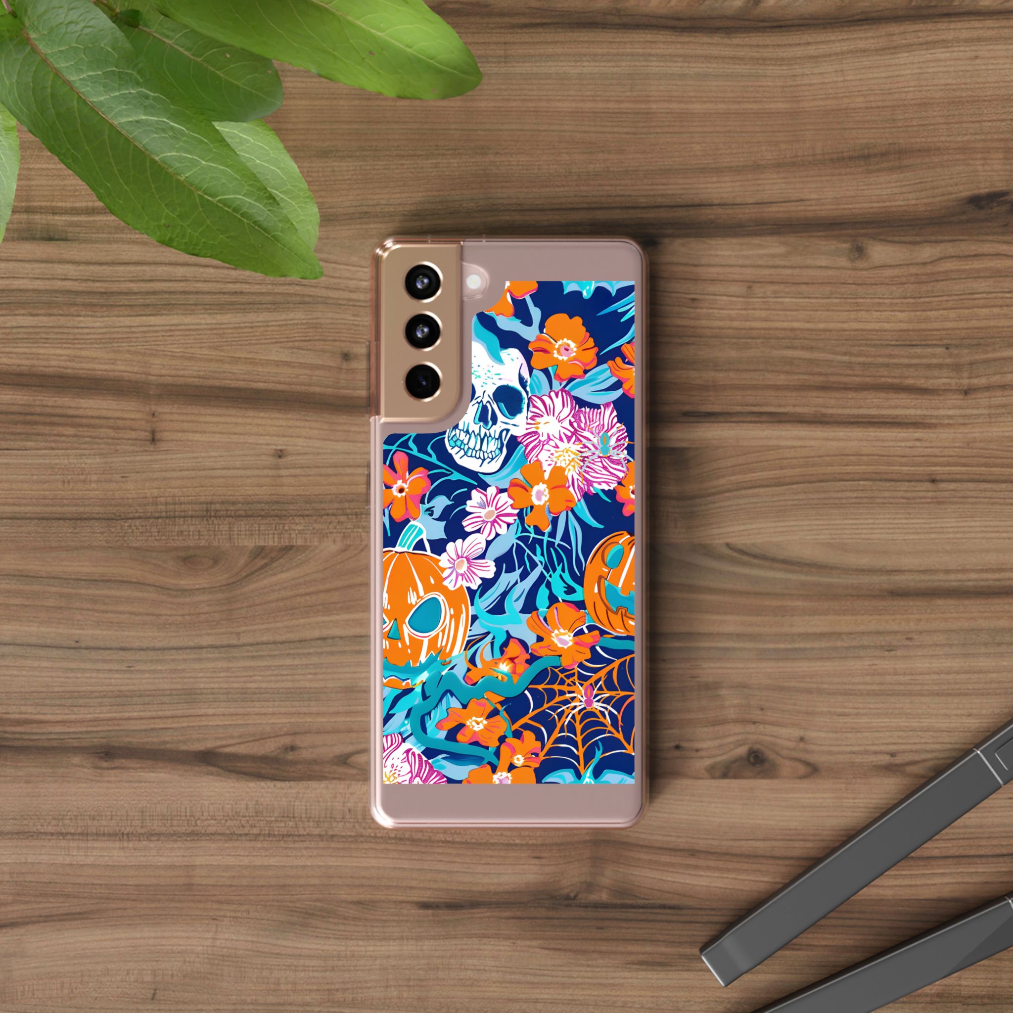 Halloween Floral Clear Case, Artsulli - Art is Long, Life is Short, Phone Case, , , , , , ,