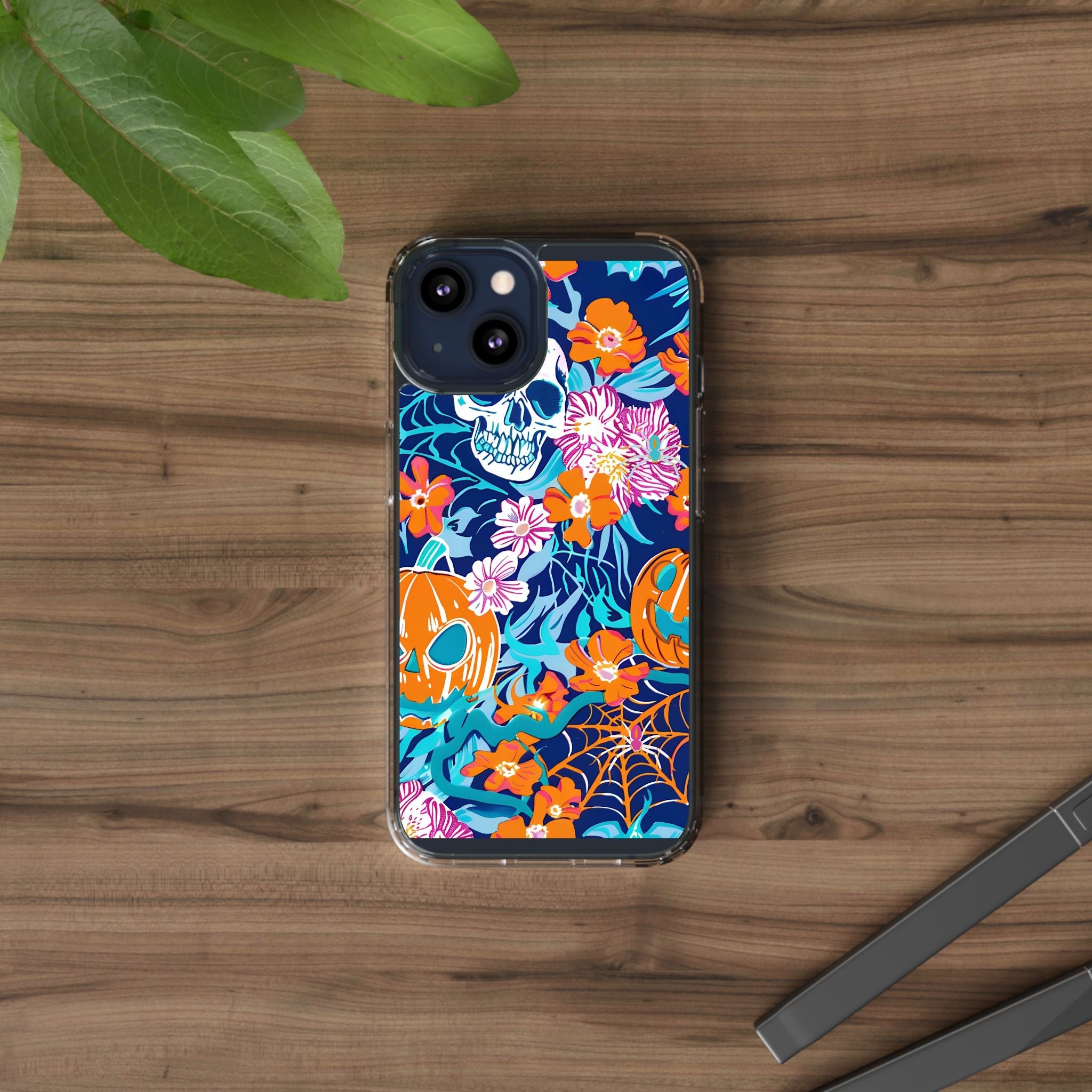 Halloween Floral Clear Case, Artsulli - Art is Long, Life is Short, Phone Case, , , , , , ,