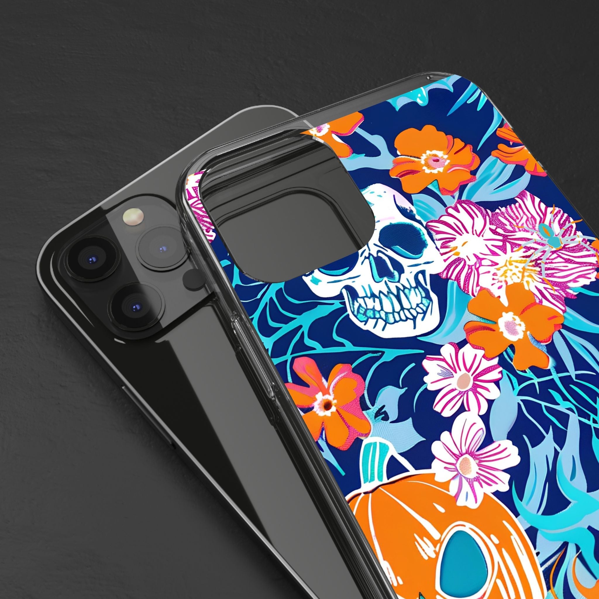 Halloween Floral Clear Case, Artsulli - Art is Long, Life is Short, Phone Case, , , , , , ,