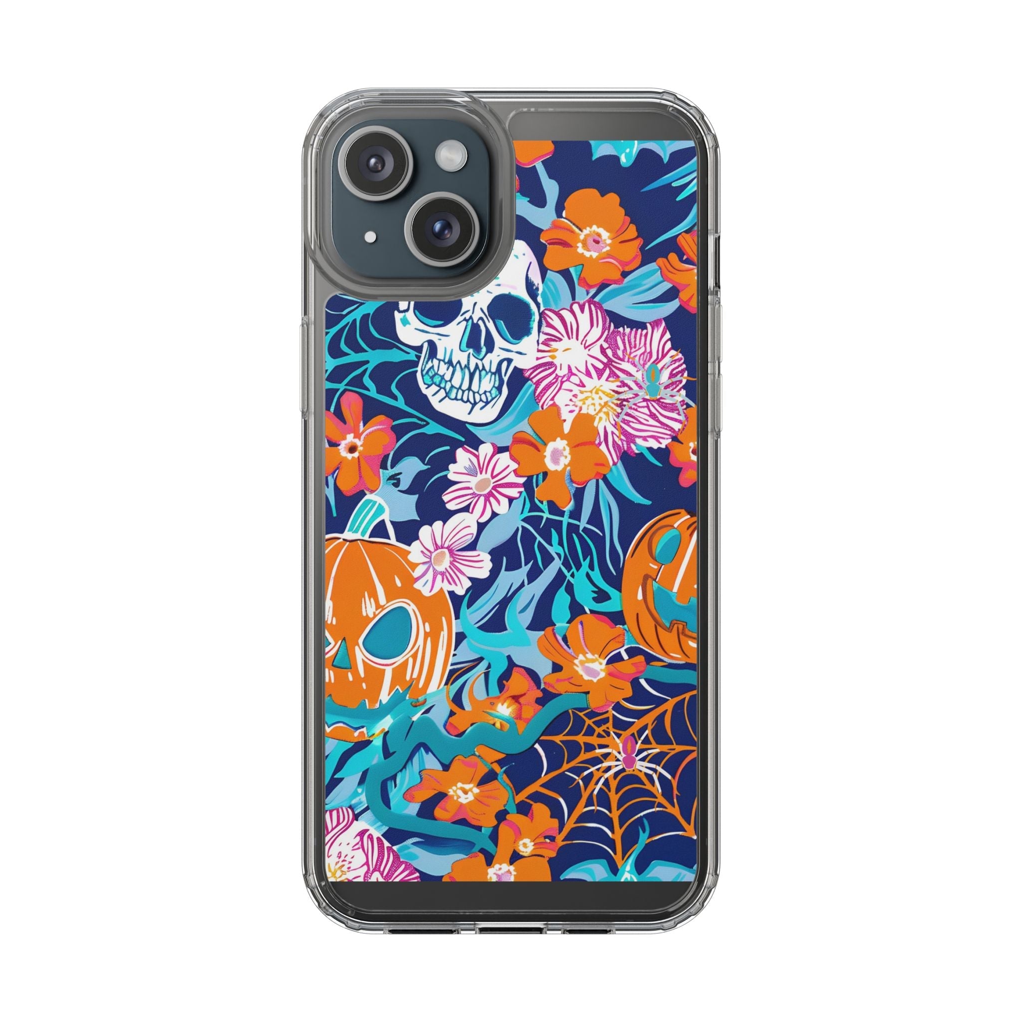 Halloween Floral Clear Case, Artsulli - Art is Long, Life is Short, Phone Case, Size, iPhone 15 Plus, Surface, Without gift packaging, , , 33506425397009964030