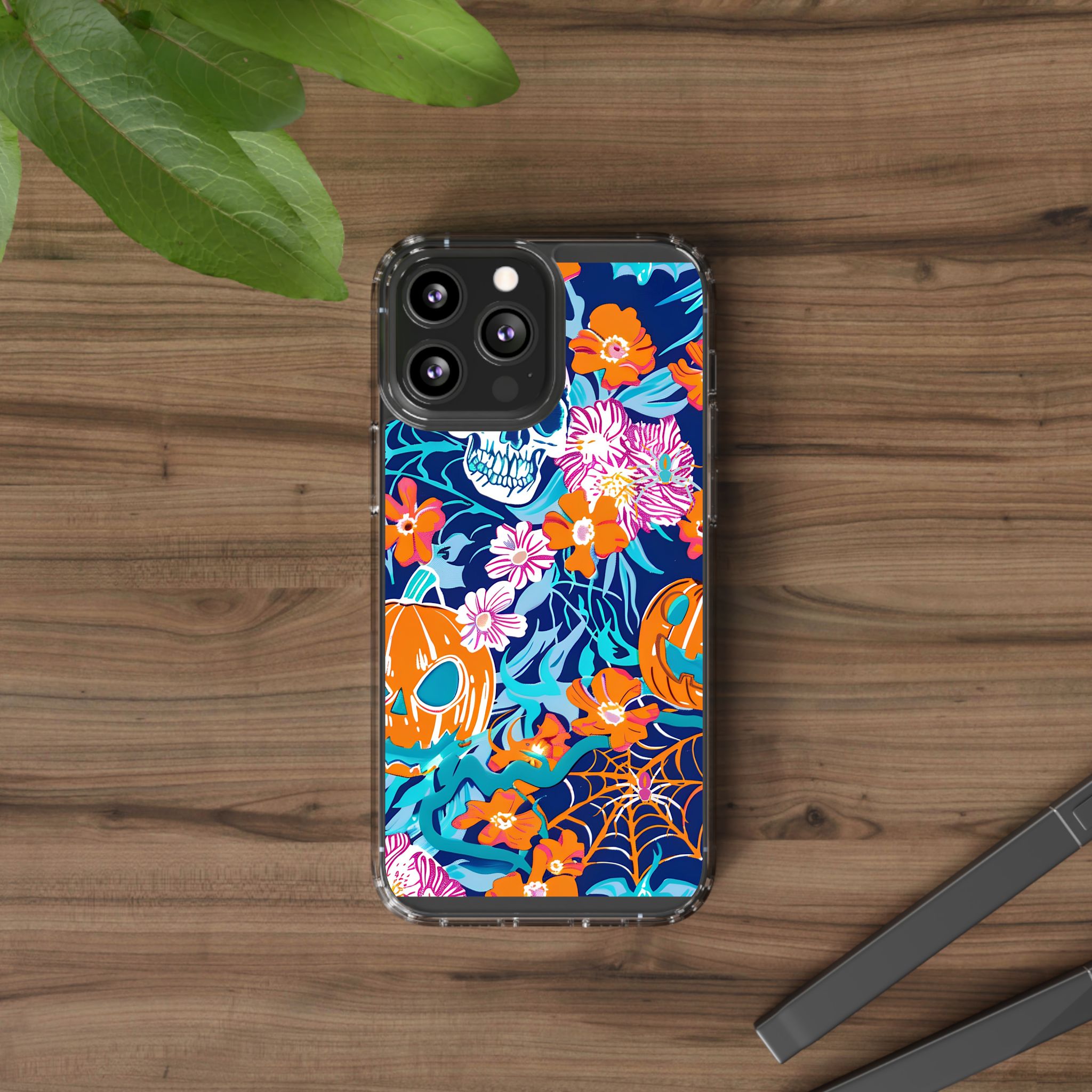 Halloween Floral Clear Case, Artsulli - Art is Long, Life is Short, Phone Case, , , , , , ,