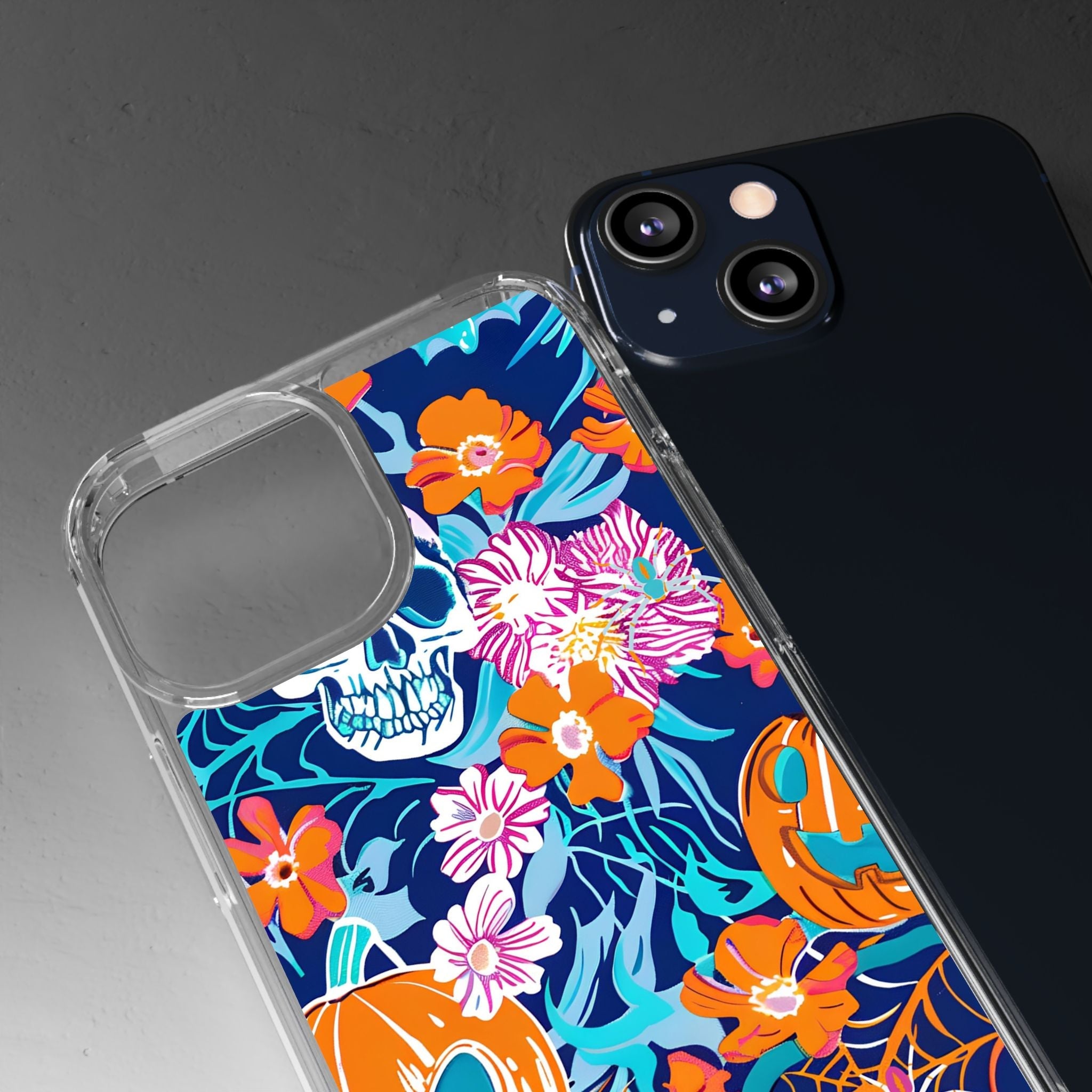 Halloween Floral Clear Case, Artsulli - Art is Long, Life is Short, Phone Case, , , , , , ,