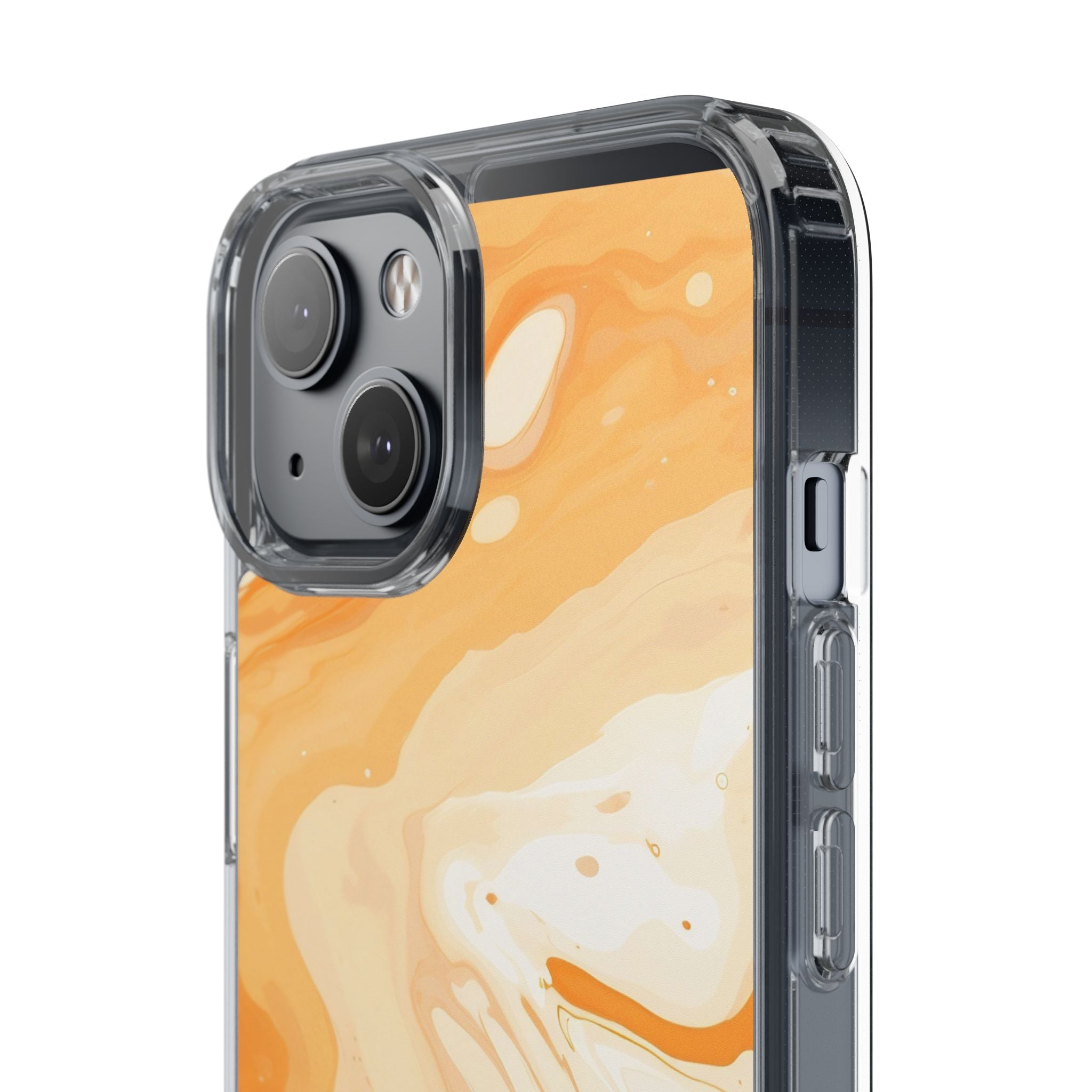 Orange and White Marble Clear Case, Artsulli - Art is Long, Life is Short, Phone Case, , , , , , ,