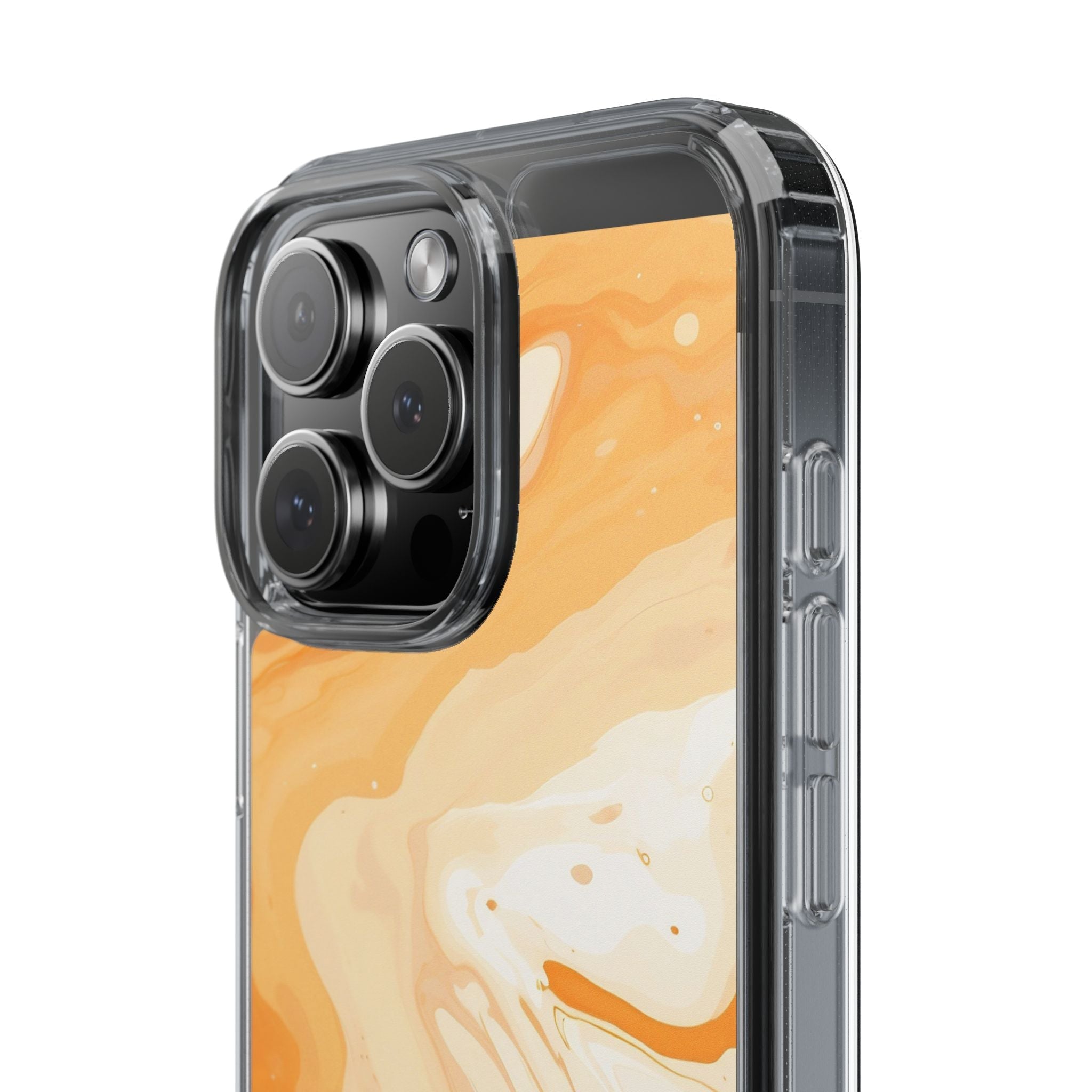 Orange and White Marble Clear Case, Artsulli - Art is Long, Life is Short, Phone Case, , , , , , ,