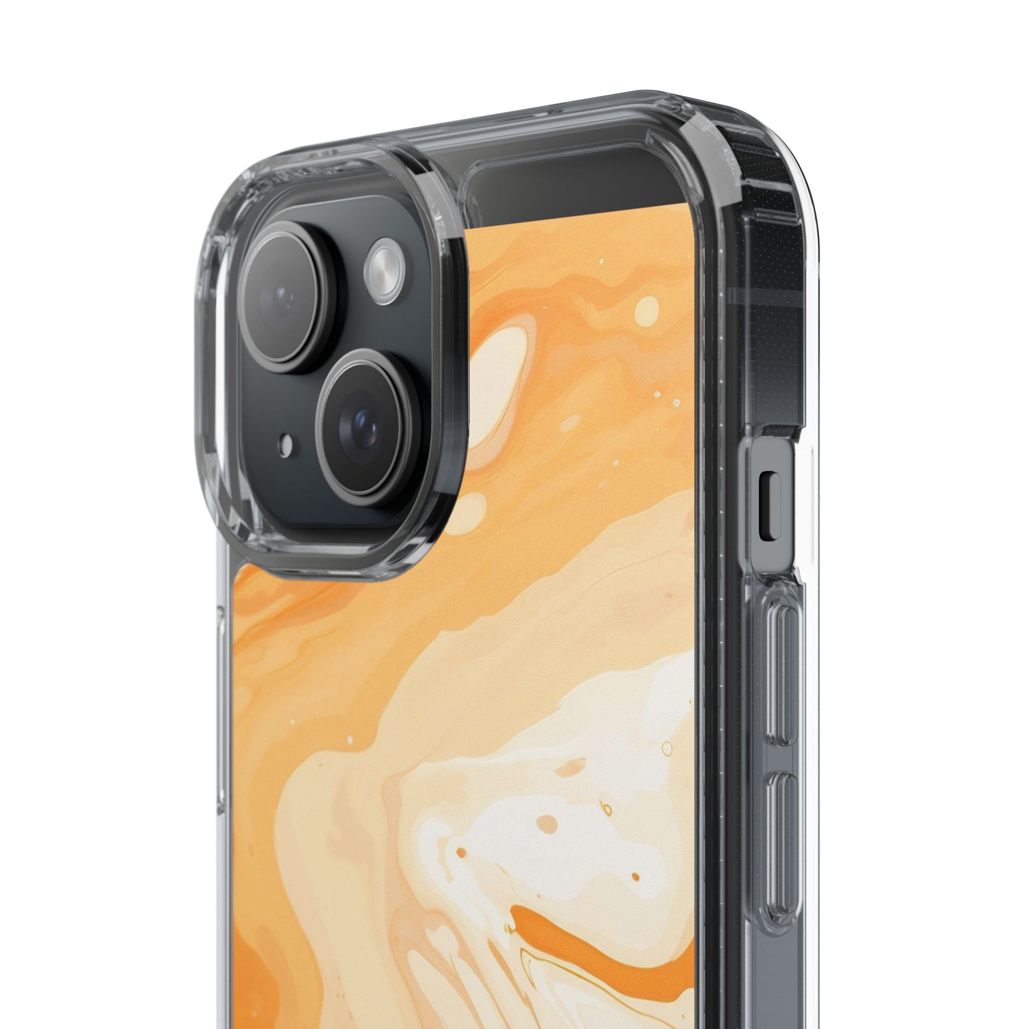 Orange and White Marble Clear Case, Artsulli - Art is Long, Life is Short, Phone Case, , , , , , ,