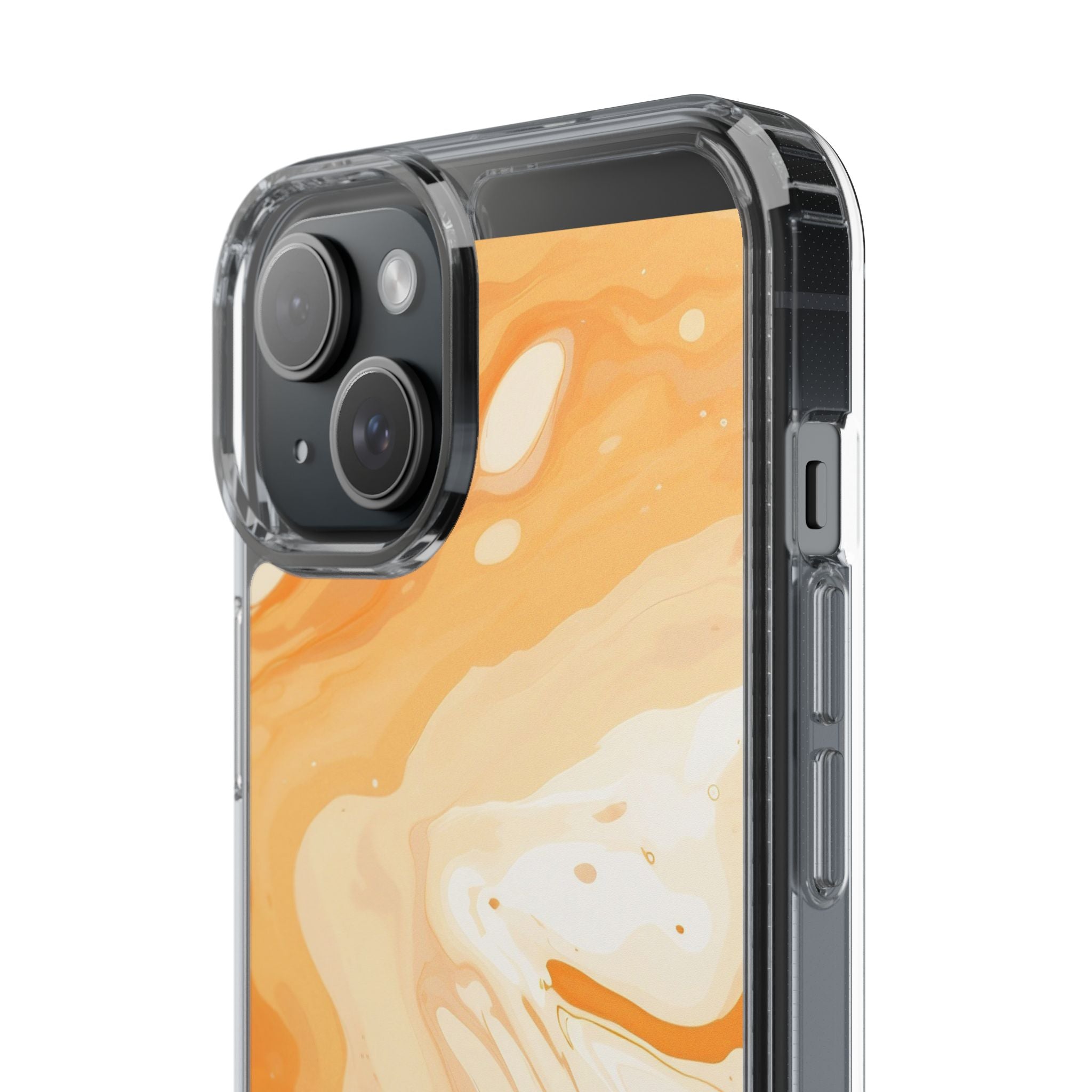 Orange and White Marble Clear Case, Artsulli - Art is Long, Life is Short, Phone Case, , , , , , ,