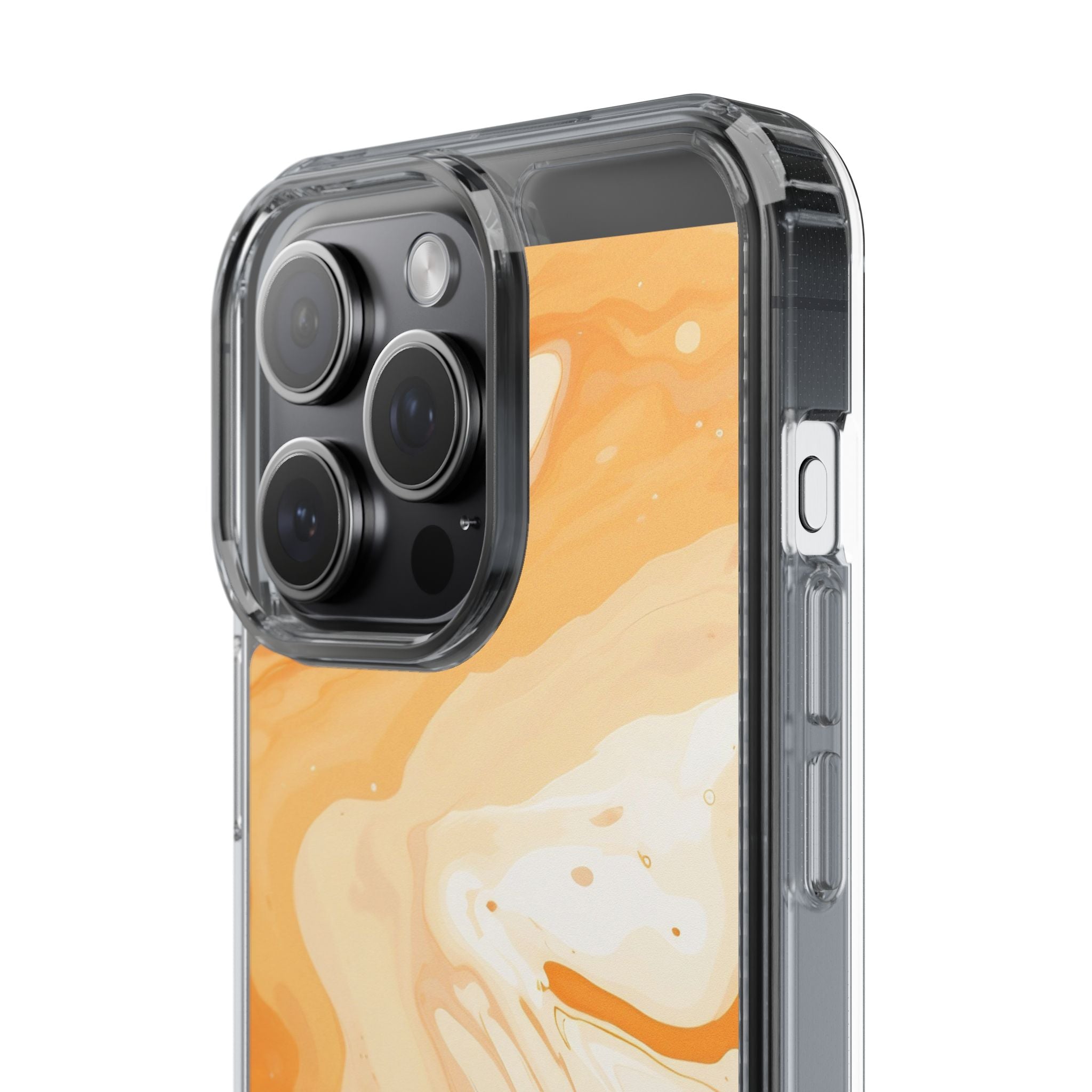 Orange and White Marble Clear Case, Artsulli - Art is Long, Life is Short, Phone Case, , , , , , ,