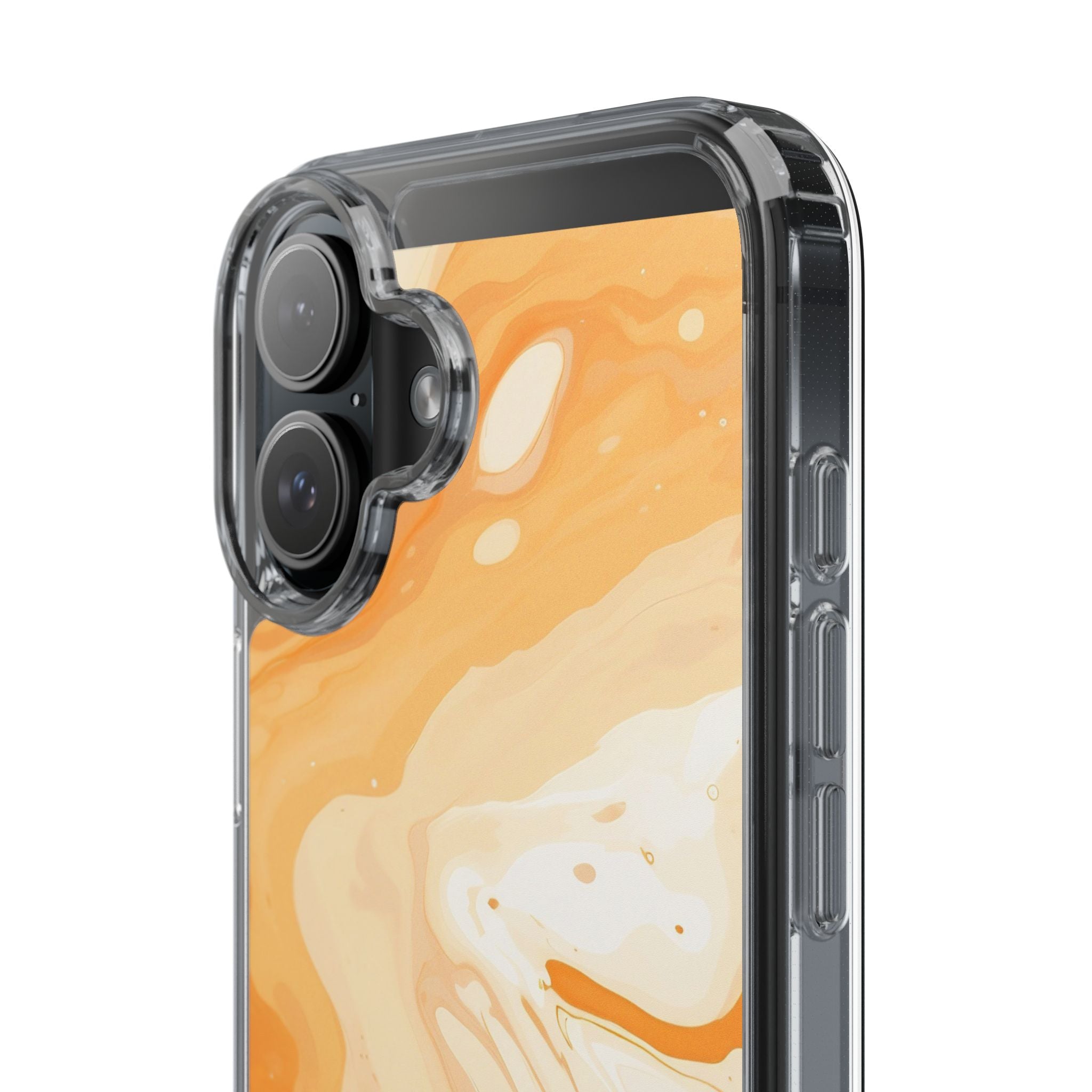 Orange and White Marble Clear Case, Artsulli - Art is Long, Life is Short, Phone Case, , , , , , ,