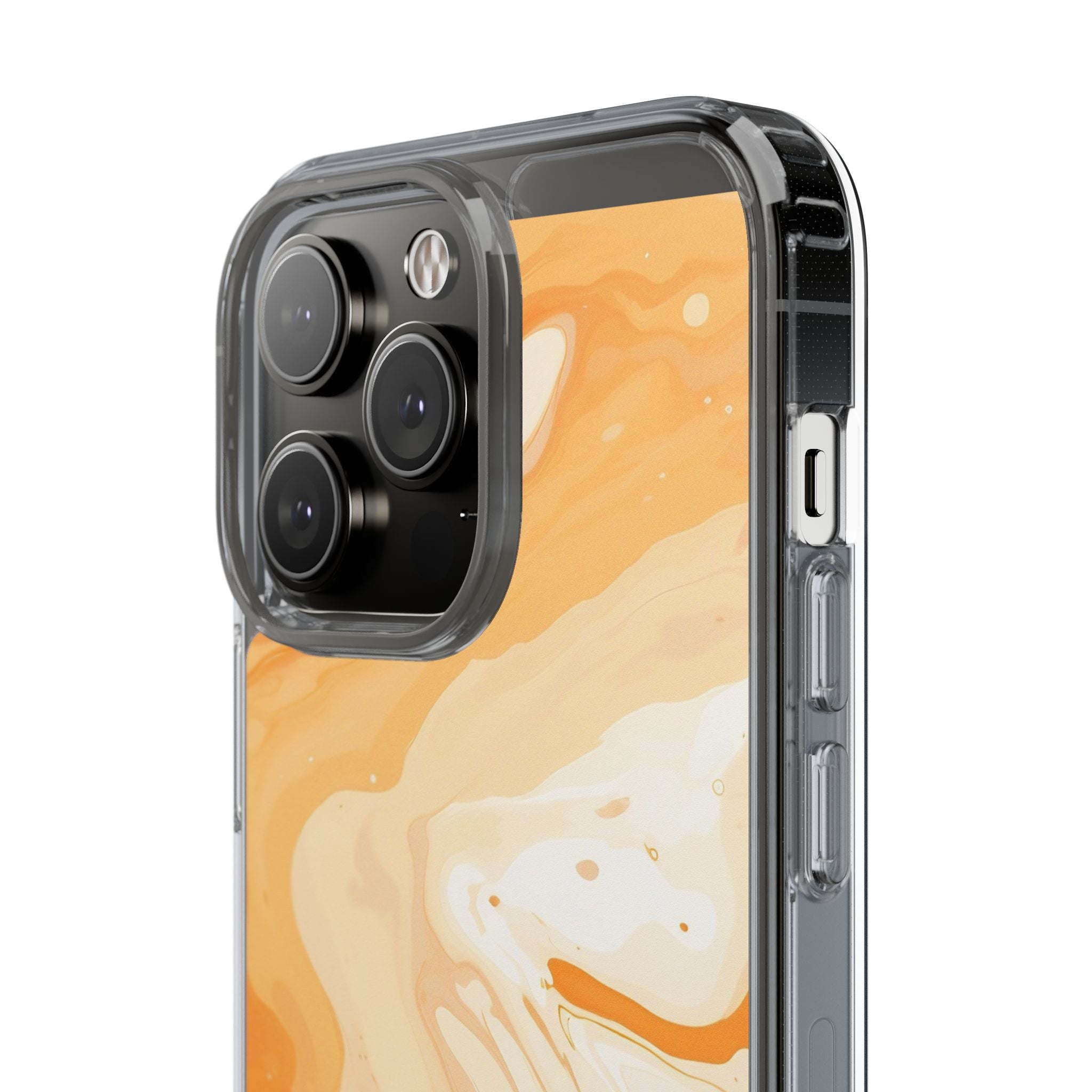 Orange and White Marble Clear Case, Artsulli - Art is Long, Life is Short, Phone Case, , , , , , ,