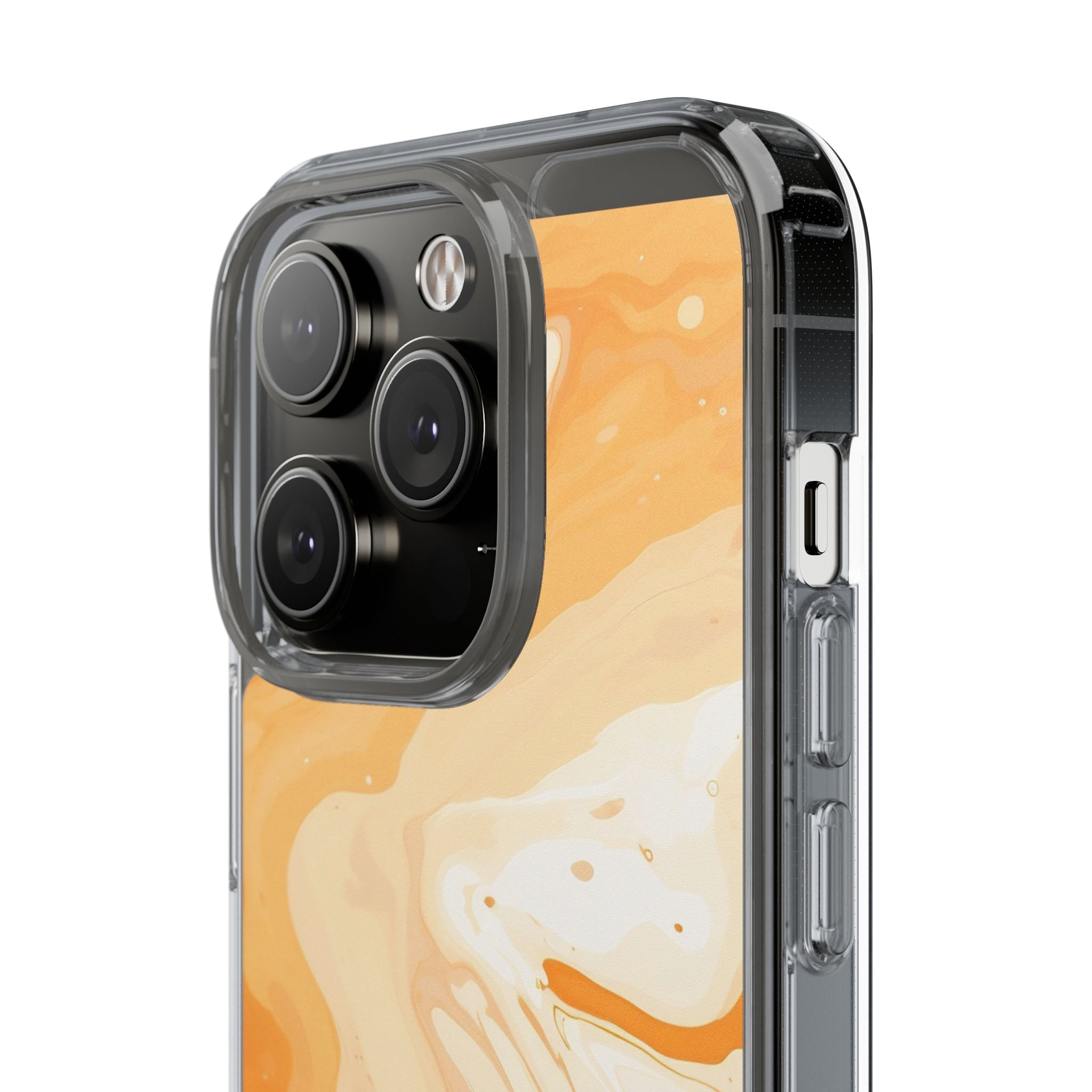 Orange and White Marble Clear Case, Artsulli - Art is Long, Life is Short, Phone Case, , , , , , ,