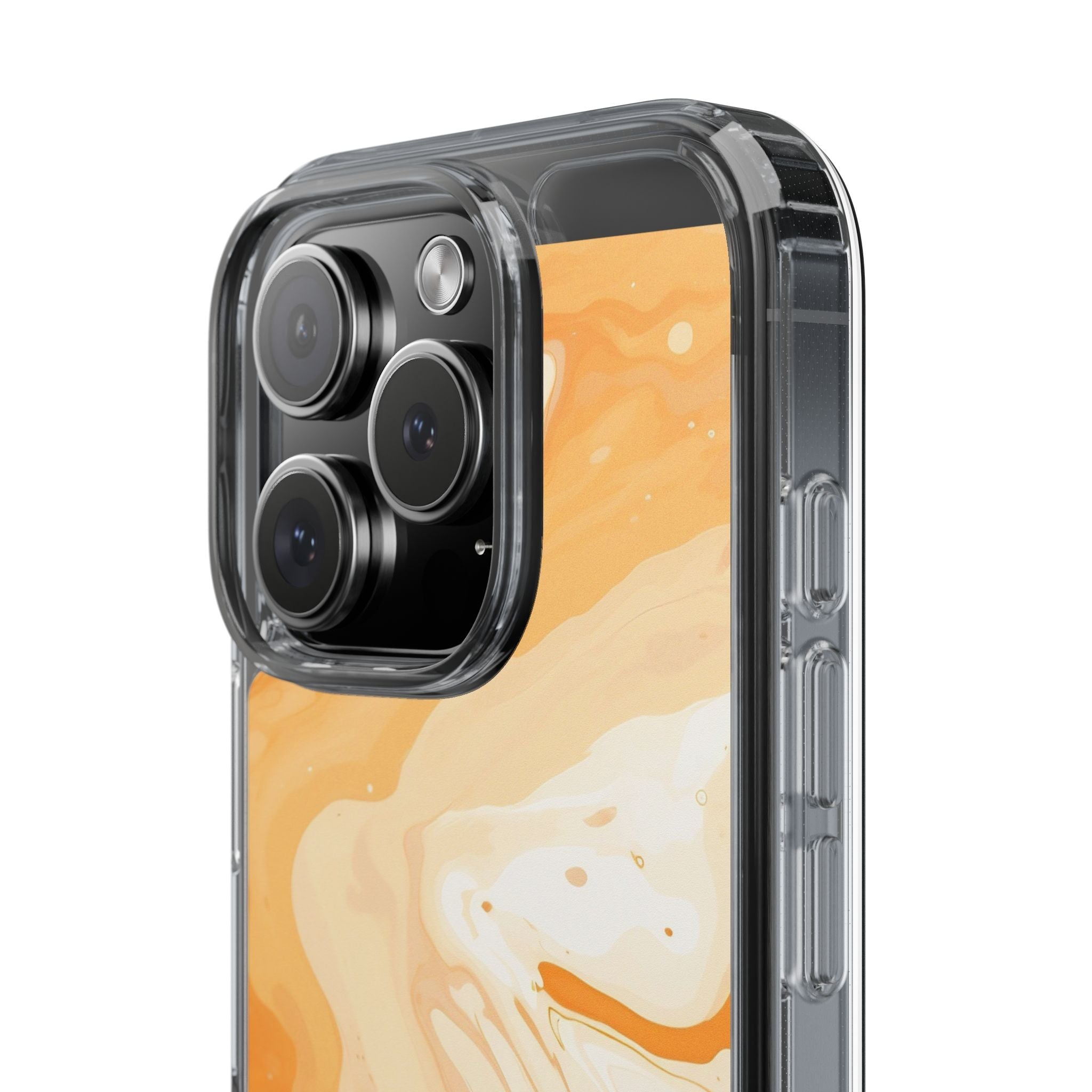 Orange and White Marble Clear Case, Artsulli - Art is Long, Life is Short, Phone Case, , , , , , ,