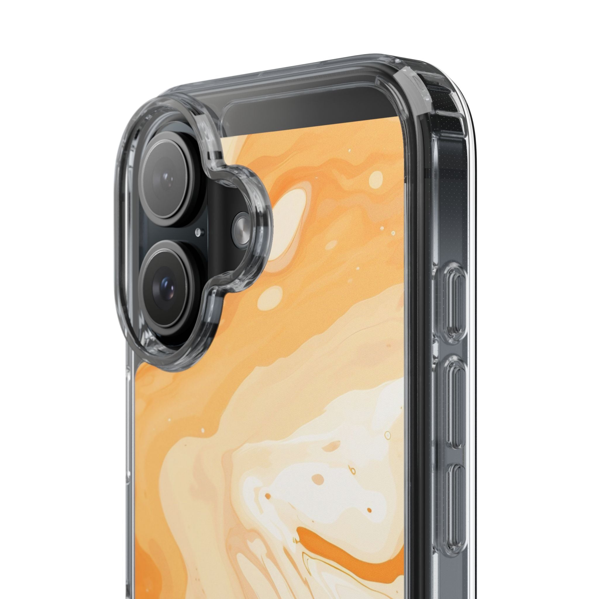 Orange and White Marble Clear Case, Artsulli - Art is Long, Life is Short, Phone Case, , , , , , ,
