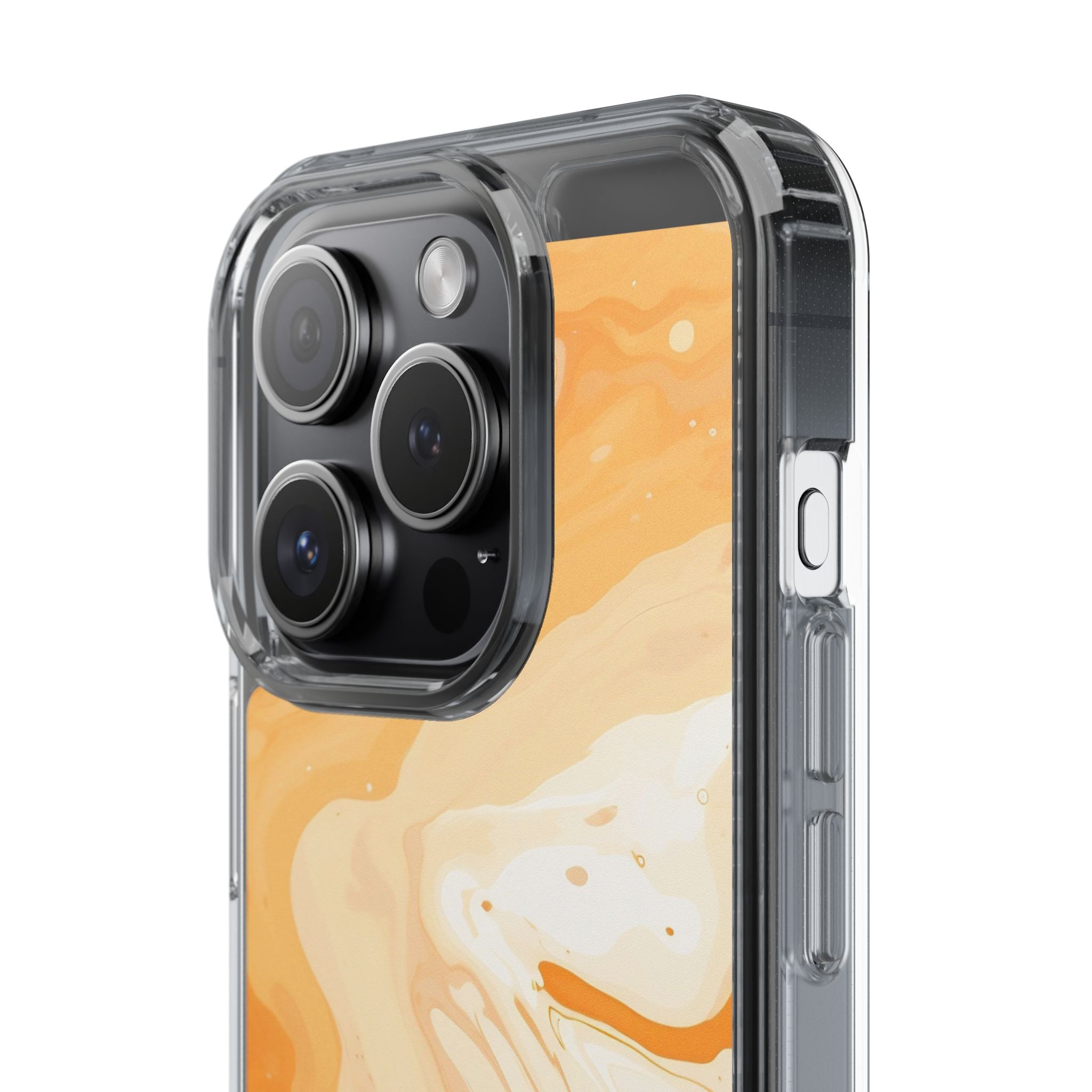 Orange and White Marble Clear Case, Artsulli - Art is Long, Life is Short, Phone Case, , , , , , ,