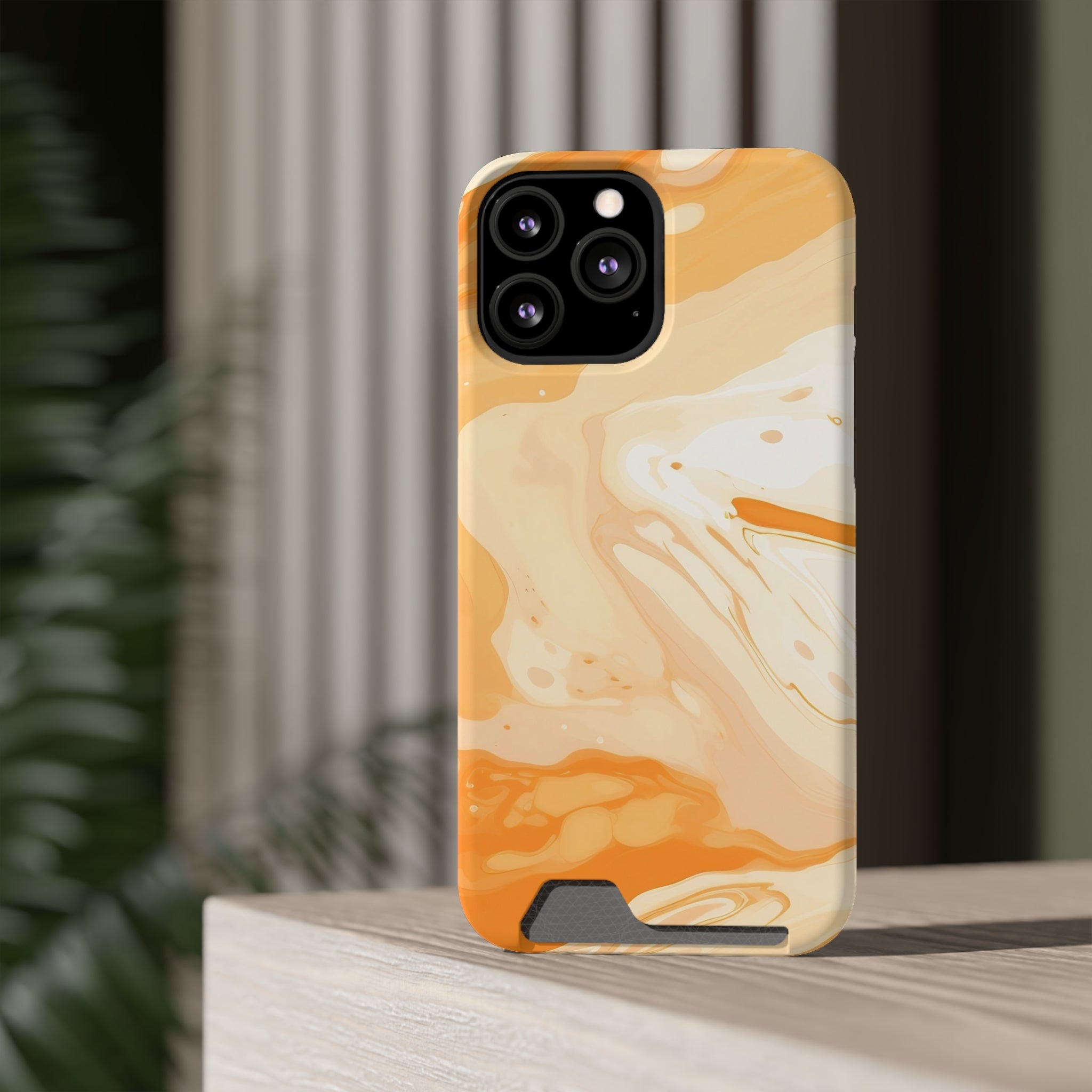 Orange Marble Cardholder Case, Artsulli - Art is Long, Life is Short, Phone Case, , , , , , ,