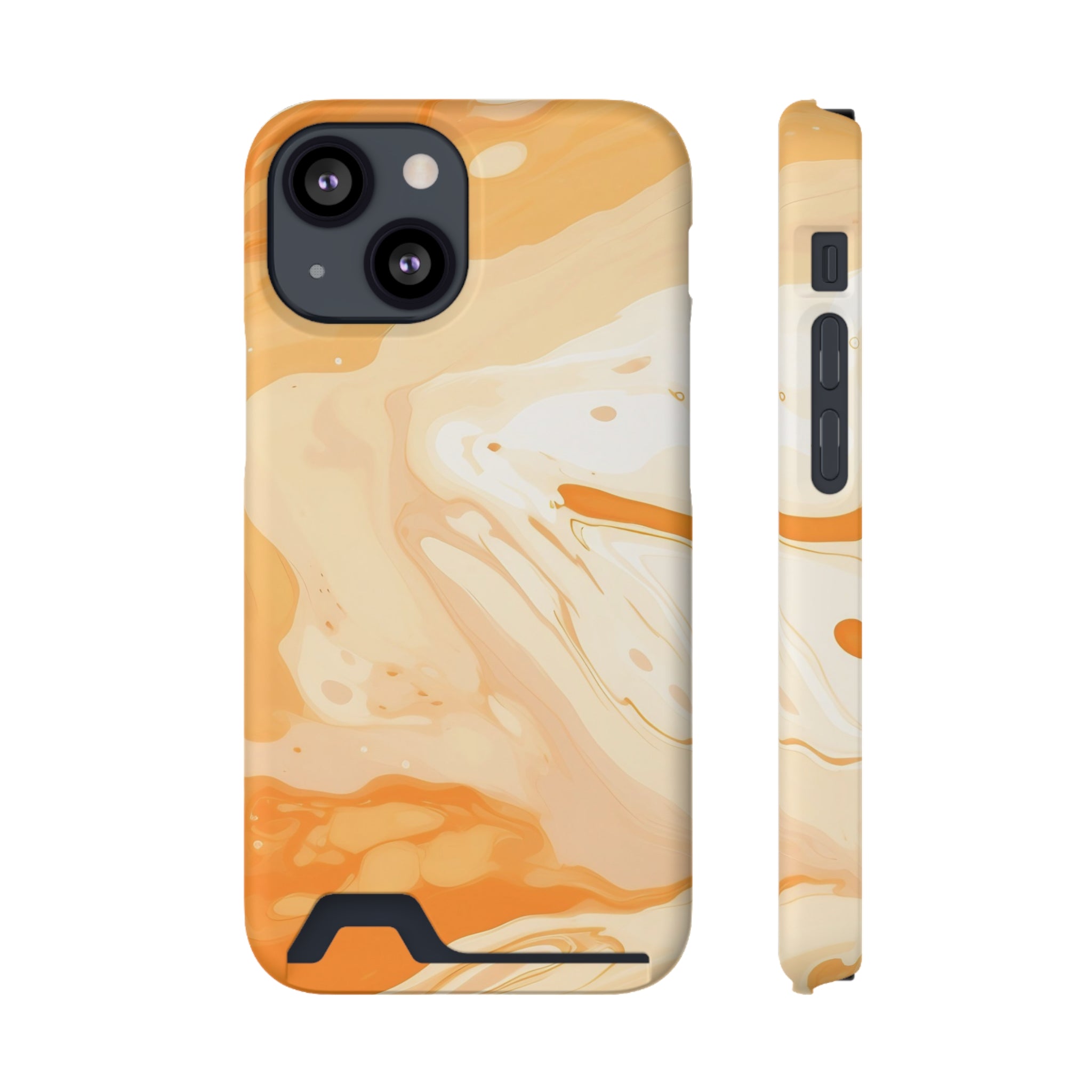 Orange Marble Cardholder Case, Artsulli - Art is Long, Life is Short, Phone Case, Size, iPhone 13 Mini, Surface, Matte, Shape, Without gift packaging, 11171483810913337163