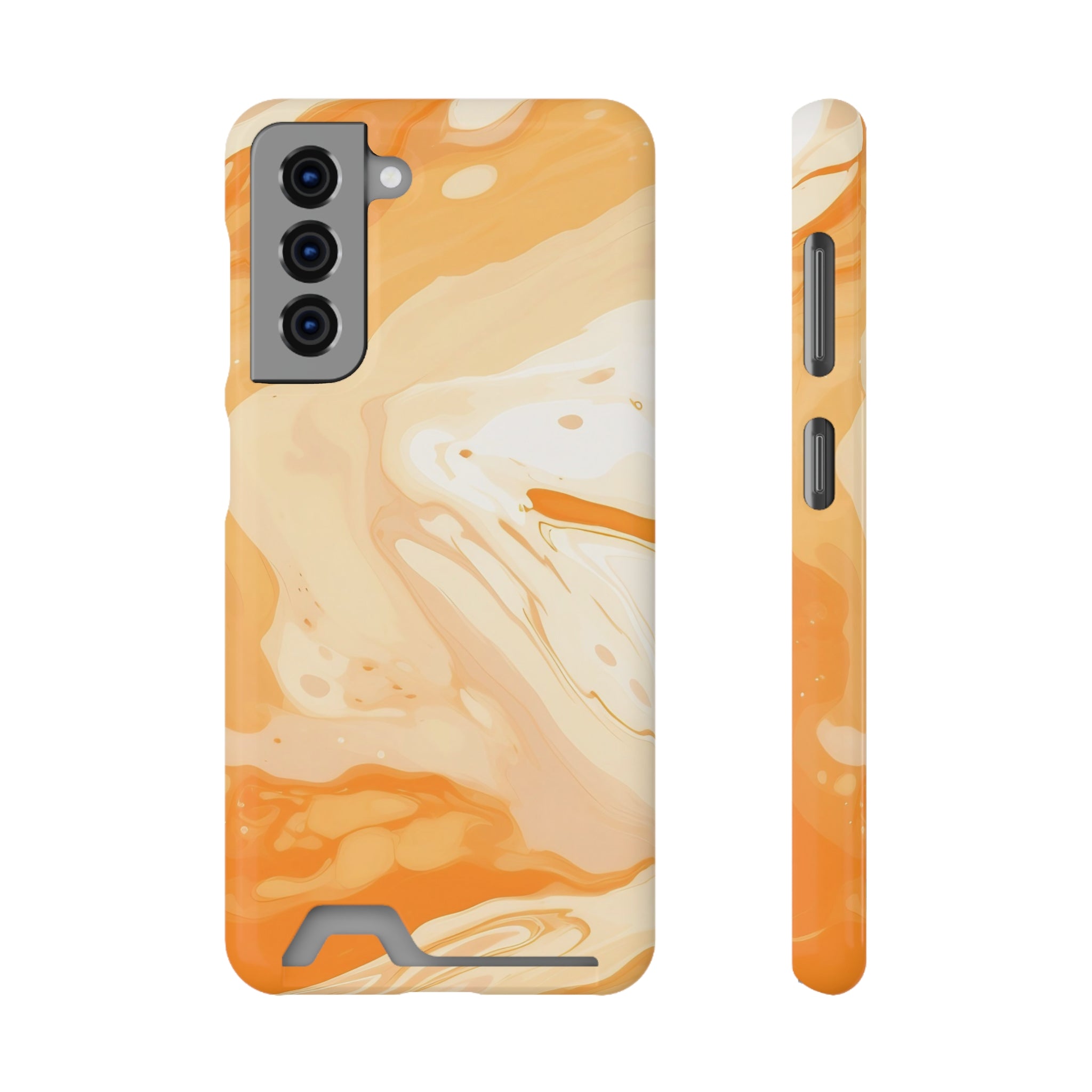Orange Marble Cardholder Case, Artsulli - Art is Long, Life is Short, Phone Case, Size, Samsung Galaxy S21, Surface, Glossy, Shape, With gift packaging, 17577765169141727192