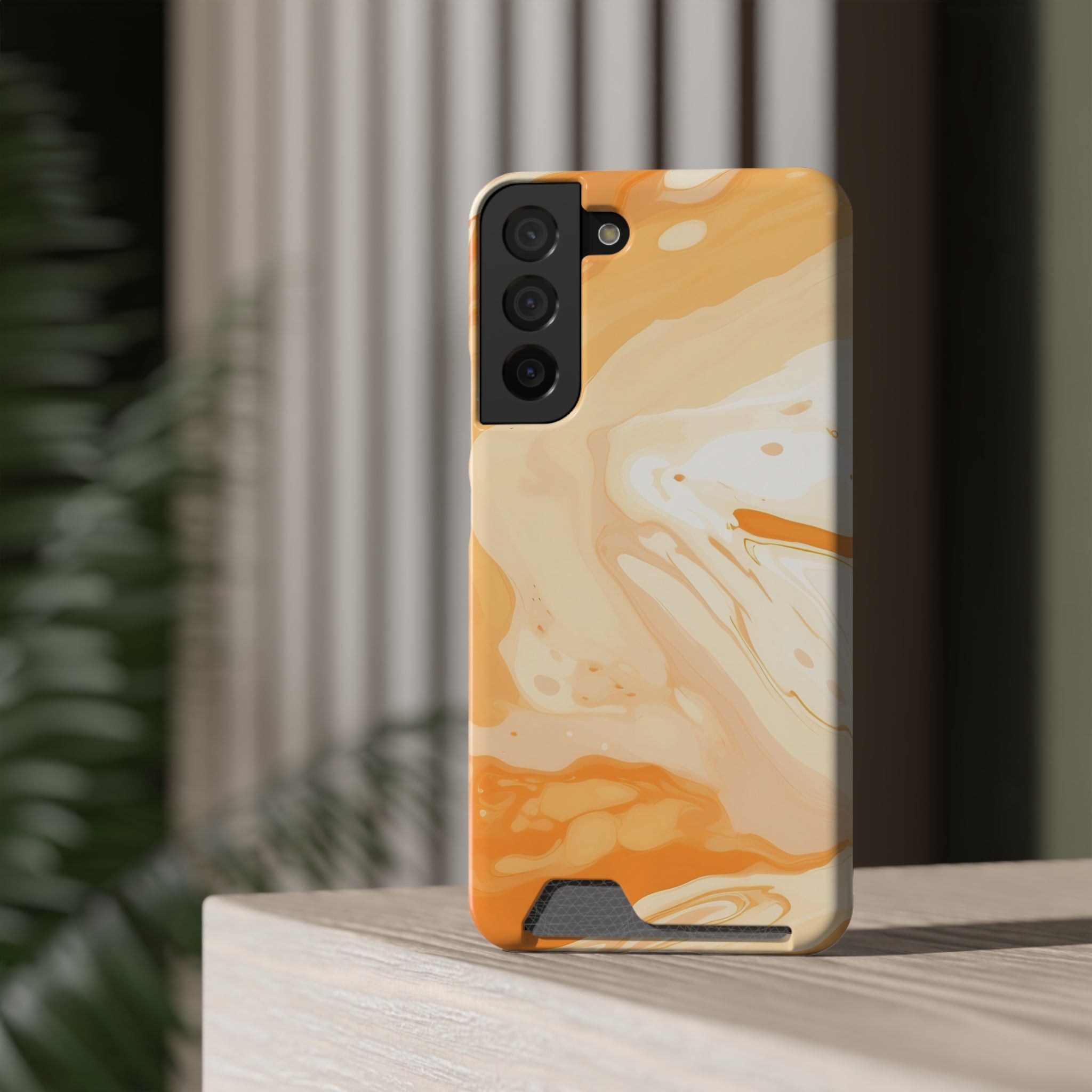 Orange Marble Cardholder Case, Artsulli - Art is Long, Life is Short, Phone Case, , , , , , ,