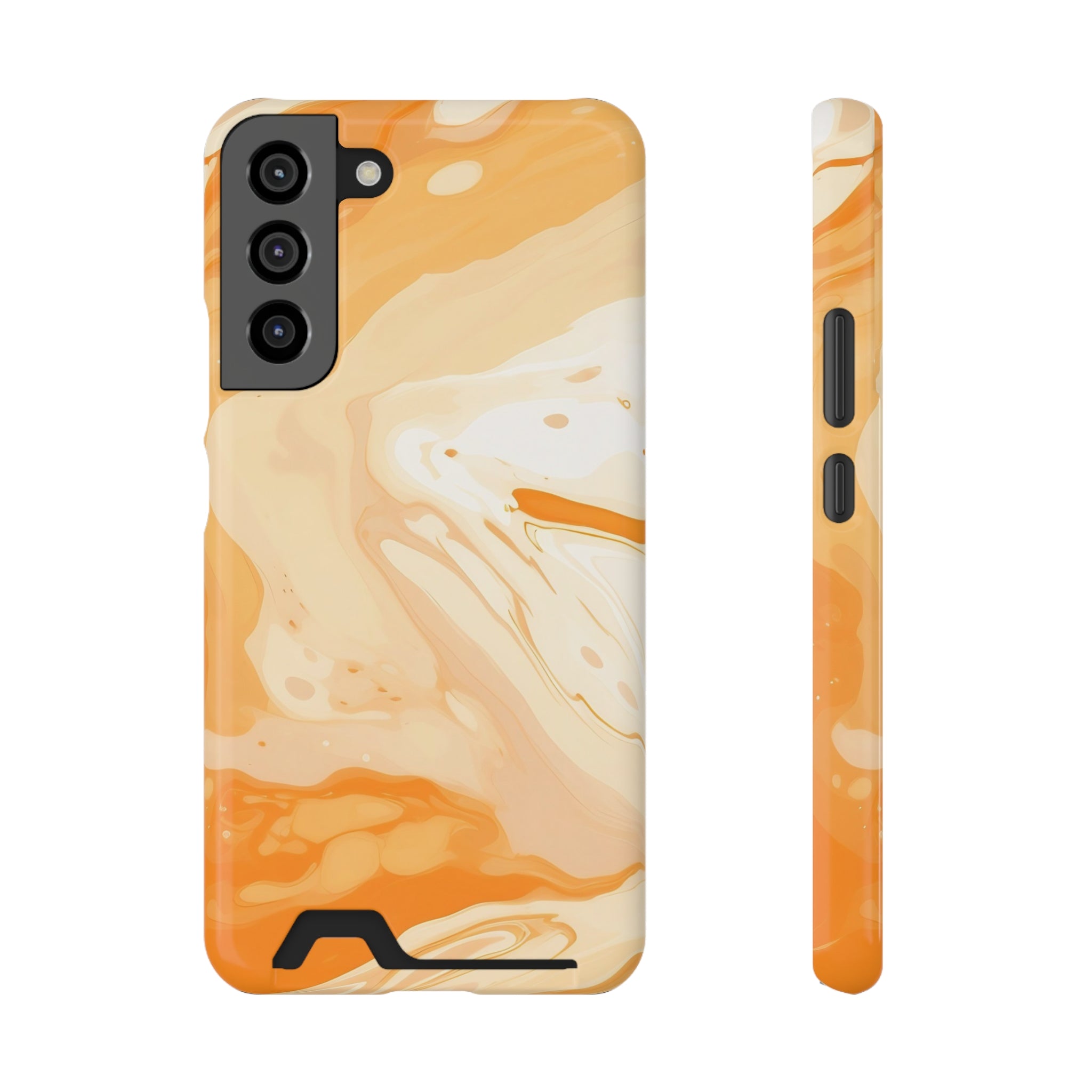 Orange Marble Cardholder Case, Artsulli - Art is Long, Life is Short, Phone Case, Size, Samsung Galaxy S22 Plus, Surface, Glossy, Shape, With gift packaging, 11062367022444949329