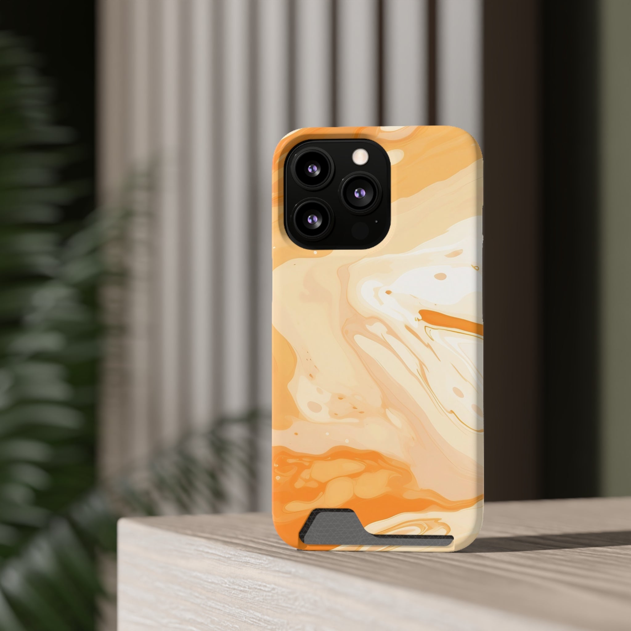 Orange Marble Cardholder Case, Artsulli - Art is Long, Life is Short, Phone Case, , , , , , ,