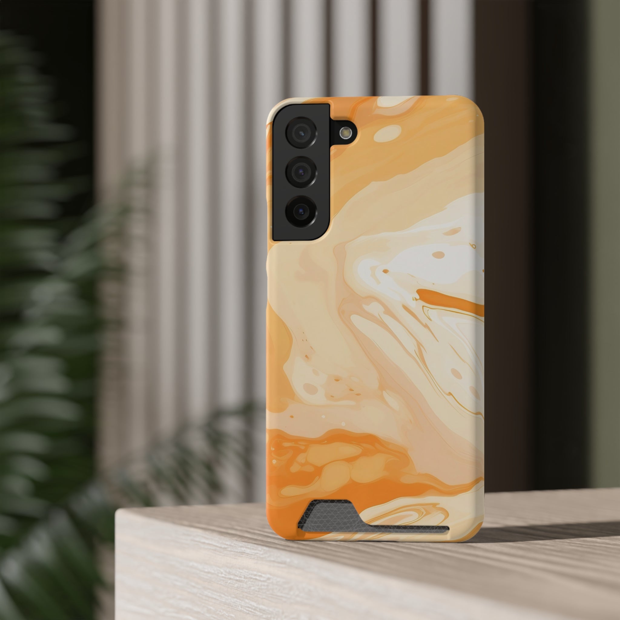 Orange Marble Cardholder Case, Artsulli - Art is Long, Life is Short, Phone Case, , , , , , ,