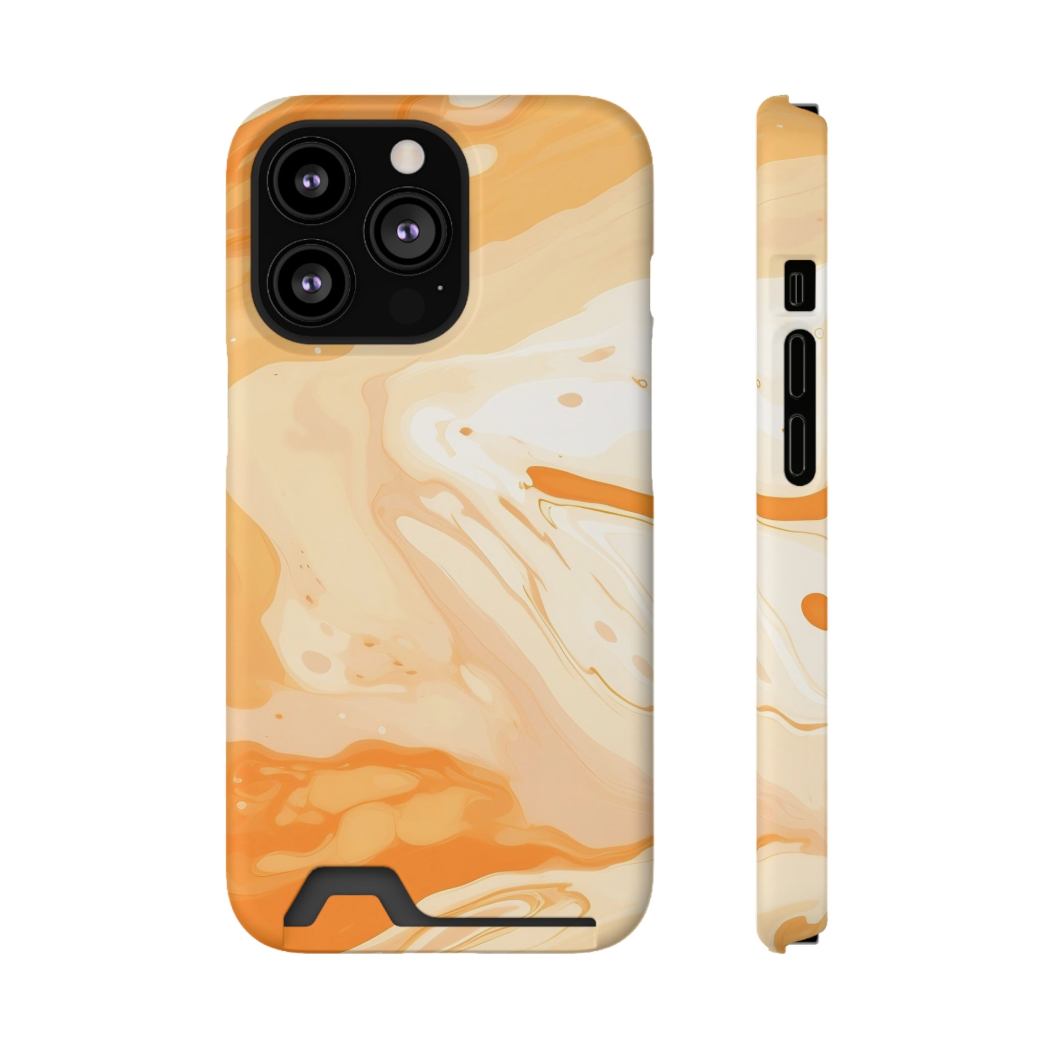 Orange Marble Cardholder Case, Artsulli - Art is Long, Life is Short, Phone Case, Size, iPhone 13 Pro, Surface, Matte, Shape, Without gift packaging, 34946658003428617495
