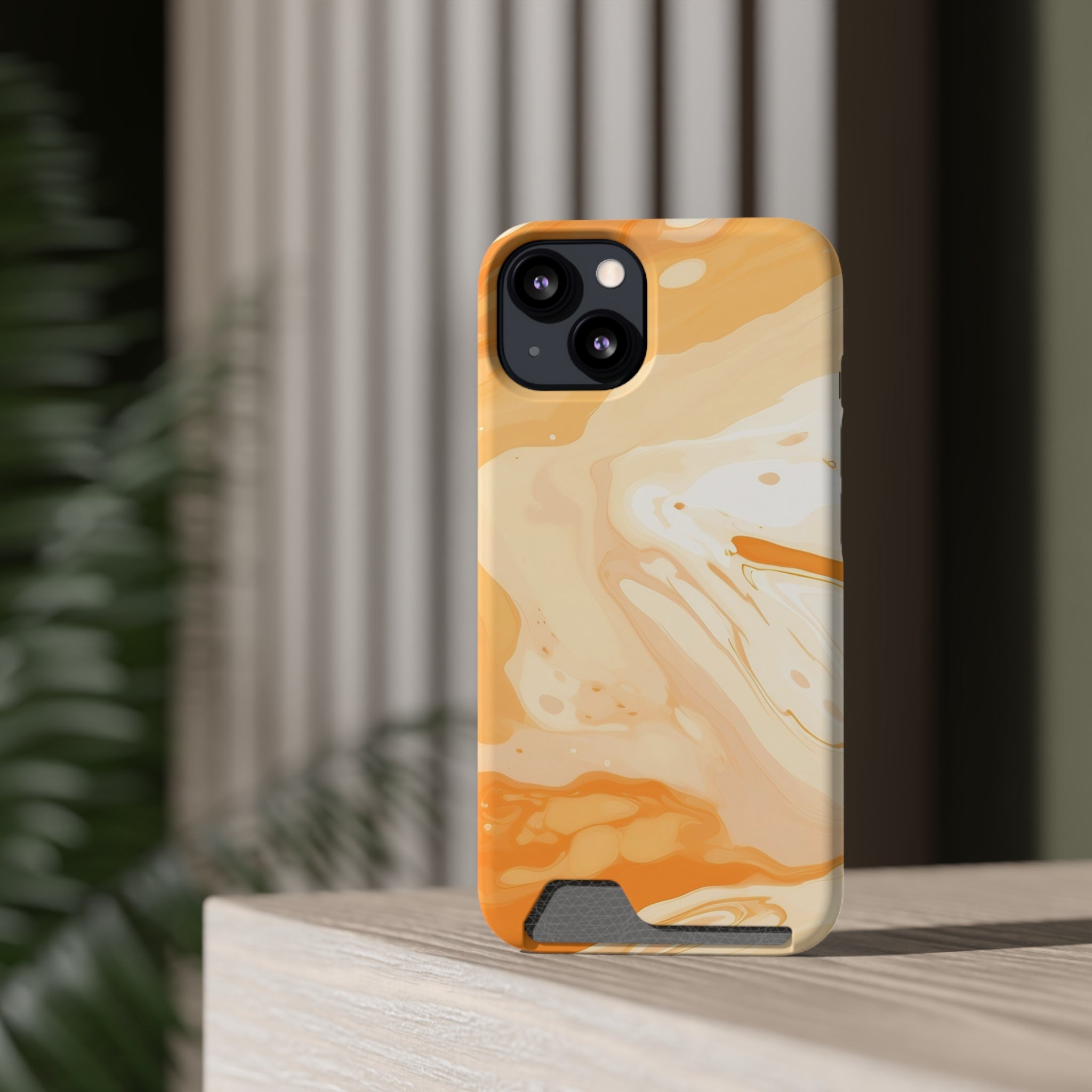 Orange Marble Cardholder Case, Artsulli - Art is Long, Life is Short, Phone Case, , , , , , ,