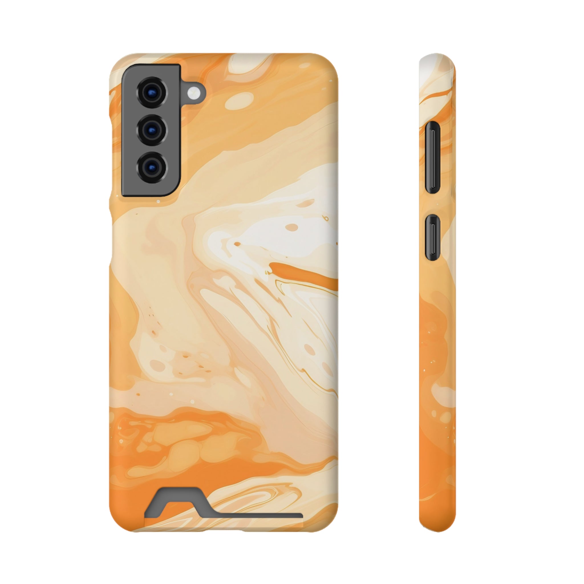 Orange Marble Cardholder Case, Artsulli - Art is Long, Life is Short, Phone Case, Size, Samsung Galaxy S21 Plus, Surface, Matte, Shape, Without gift packaging, 63859889638943796688