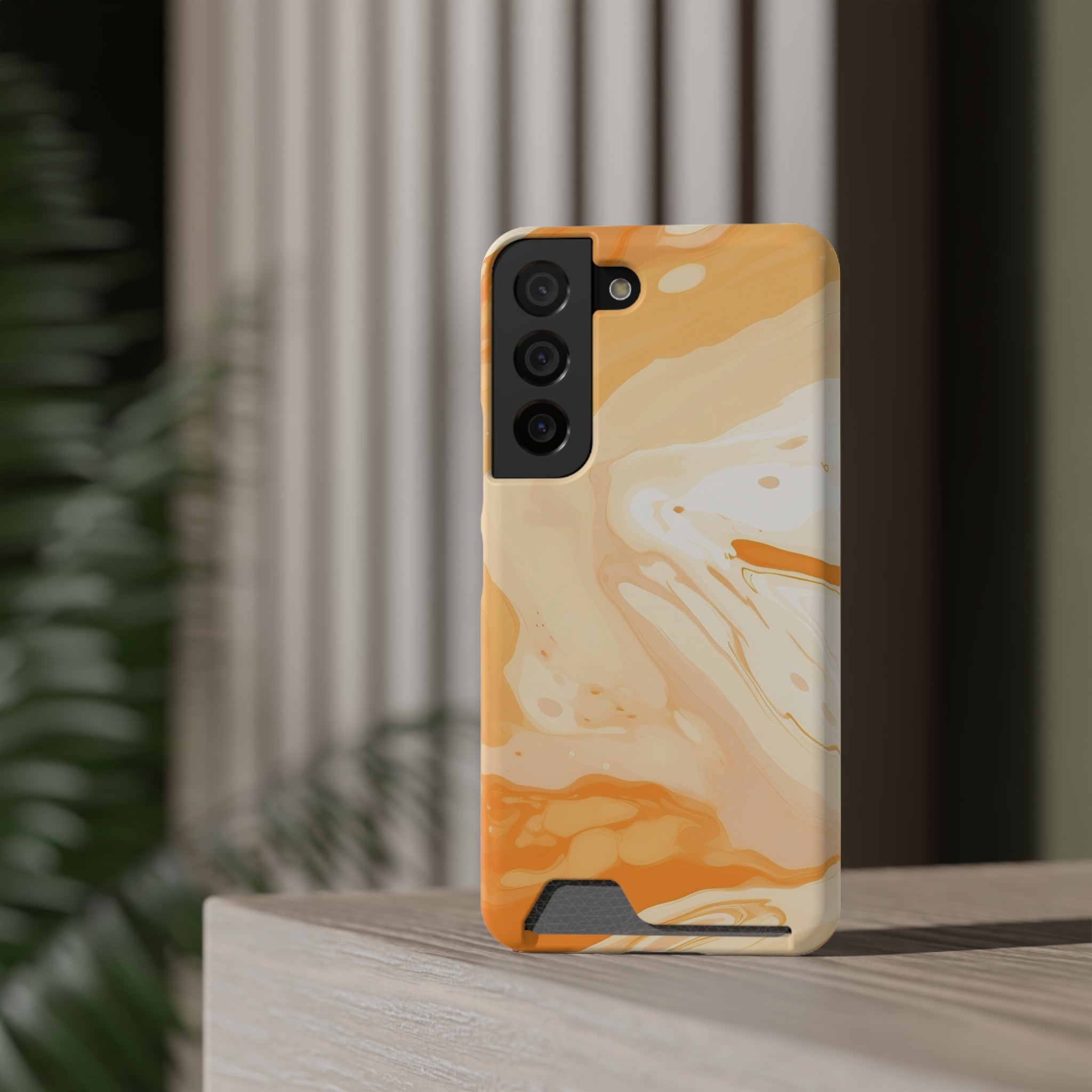 Orange Marble Cardholder Case, Artsulli - Art is Long, Life is Short, Phone Case, , , , , , ,