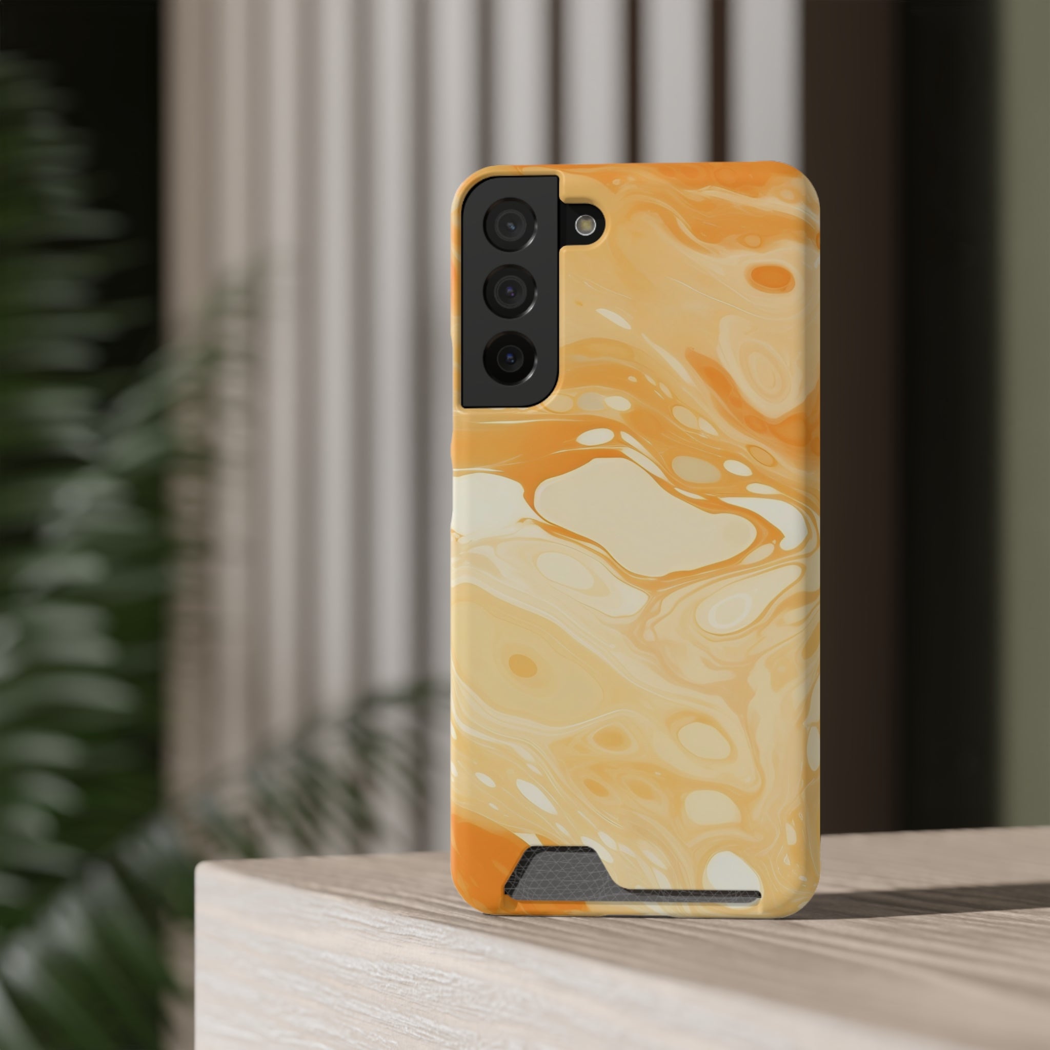 Orange Marble Cardholder Phone Case, Artsulli - Art is Long, Life is Short, Phone Case, , , , , , ,