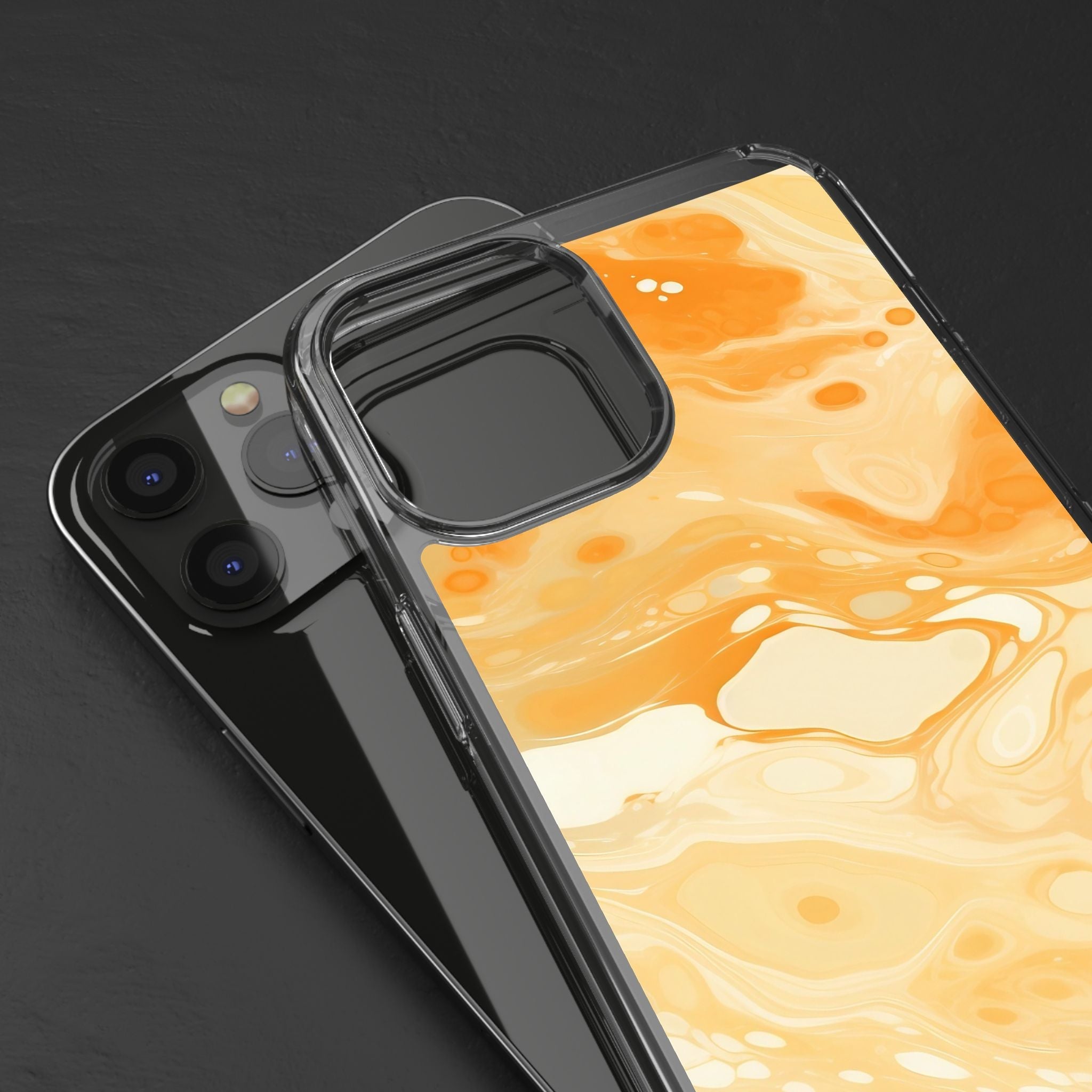 Orange Marble Clear Case, Artsulli - Art is Long, Life is Short, Phone Case, , , , , , ,