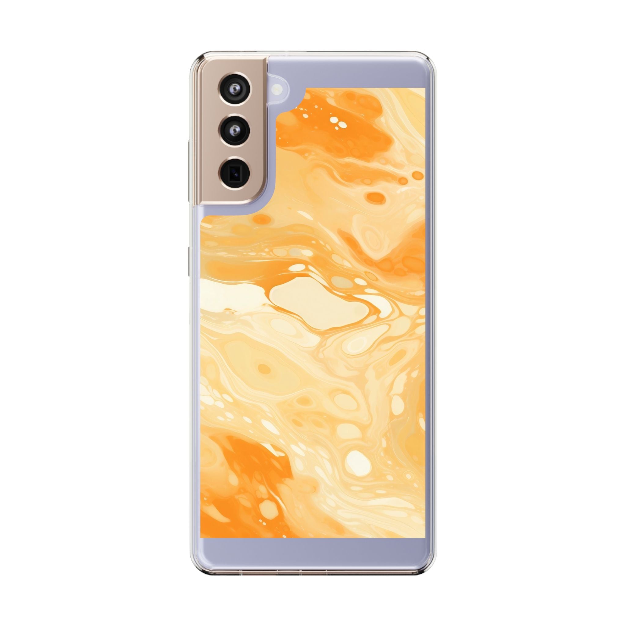 Orange Marble Clear Case, Artsulli - Art is Long, Life is Short, Phone Case, Size, Samsung Galaxy S21 Plus, Surface, Without gift packaging, , , 27044749745934317159
