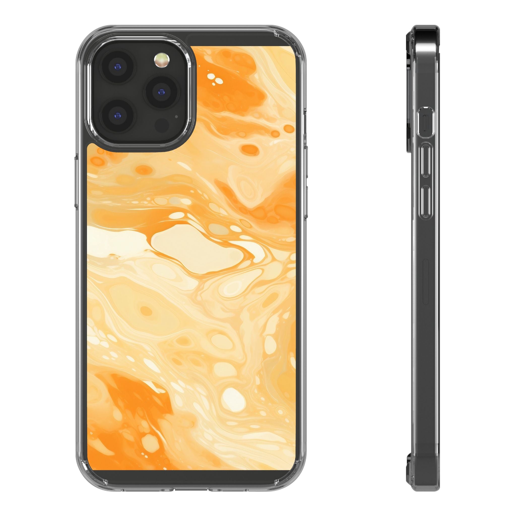 Orange Marble Clear Case, Artsulli - Art is Long, Life is Short, Phone Case, Size, iPhone 12 Pro Max, Surface, Without gift packaging, , , 20747420619662479717