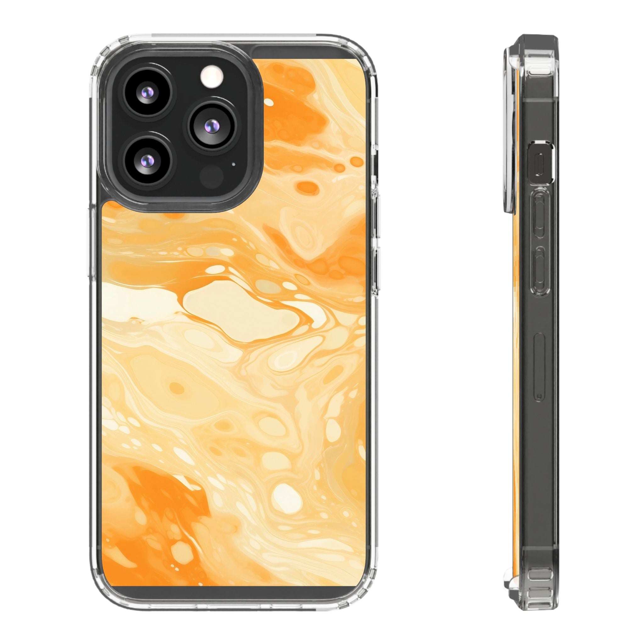 Orange Marble Clear Case, Artsulli - Art is Long, Life is Short, Phone Case, Size, iPhone 13 Pro, Surface, Without gift packaging, , , 22067965974801682340