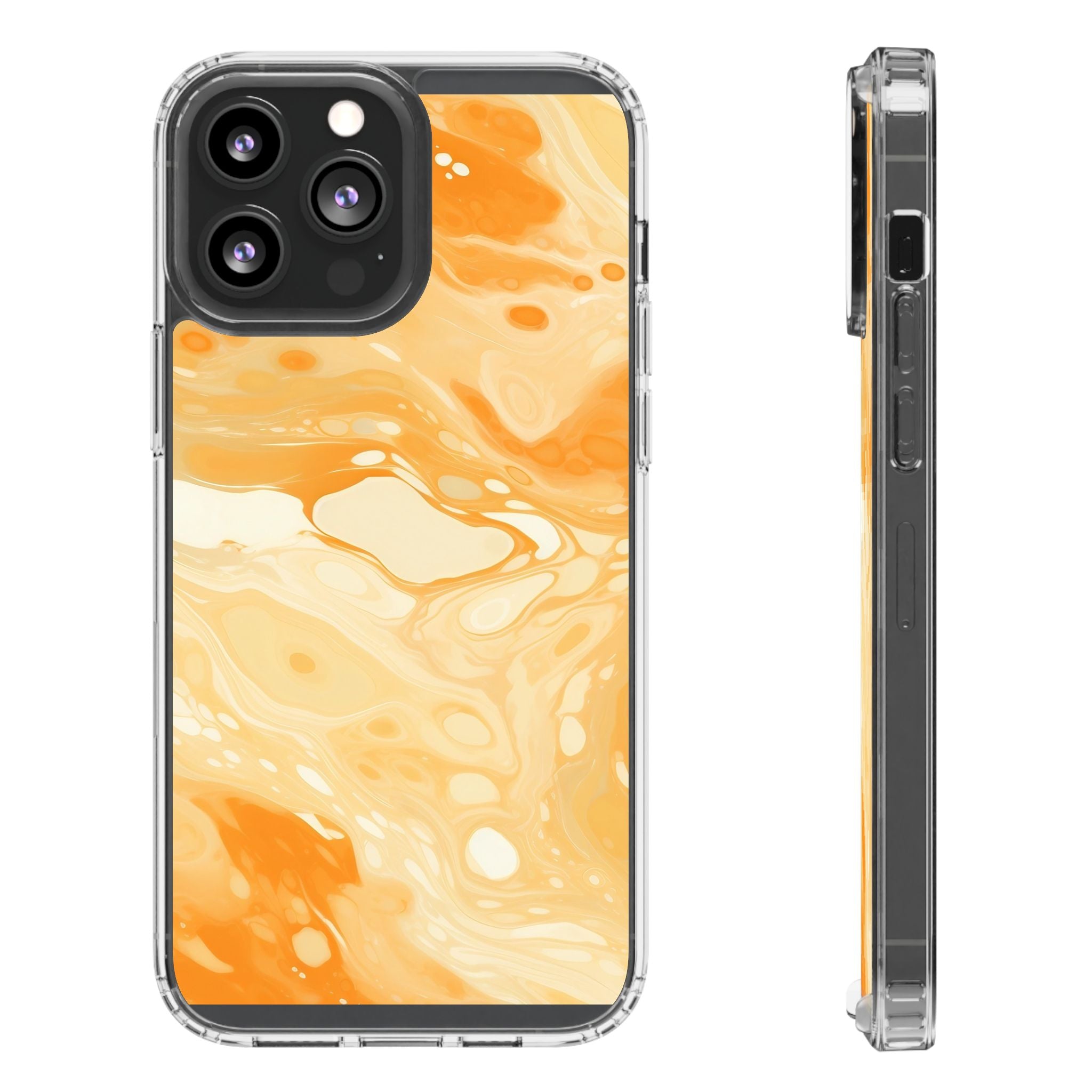 Orange Marble Clear Case, Artsulli - Art is Long, Life is Short, Phone Case, Size, iPhone 13 Pro Max, Surface, With gift packaging, , , 30239786105243711179