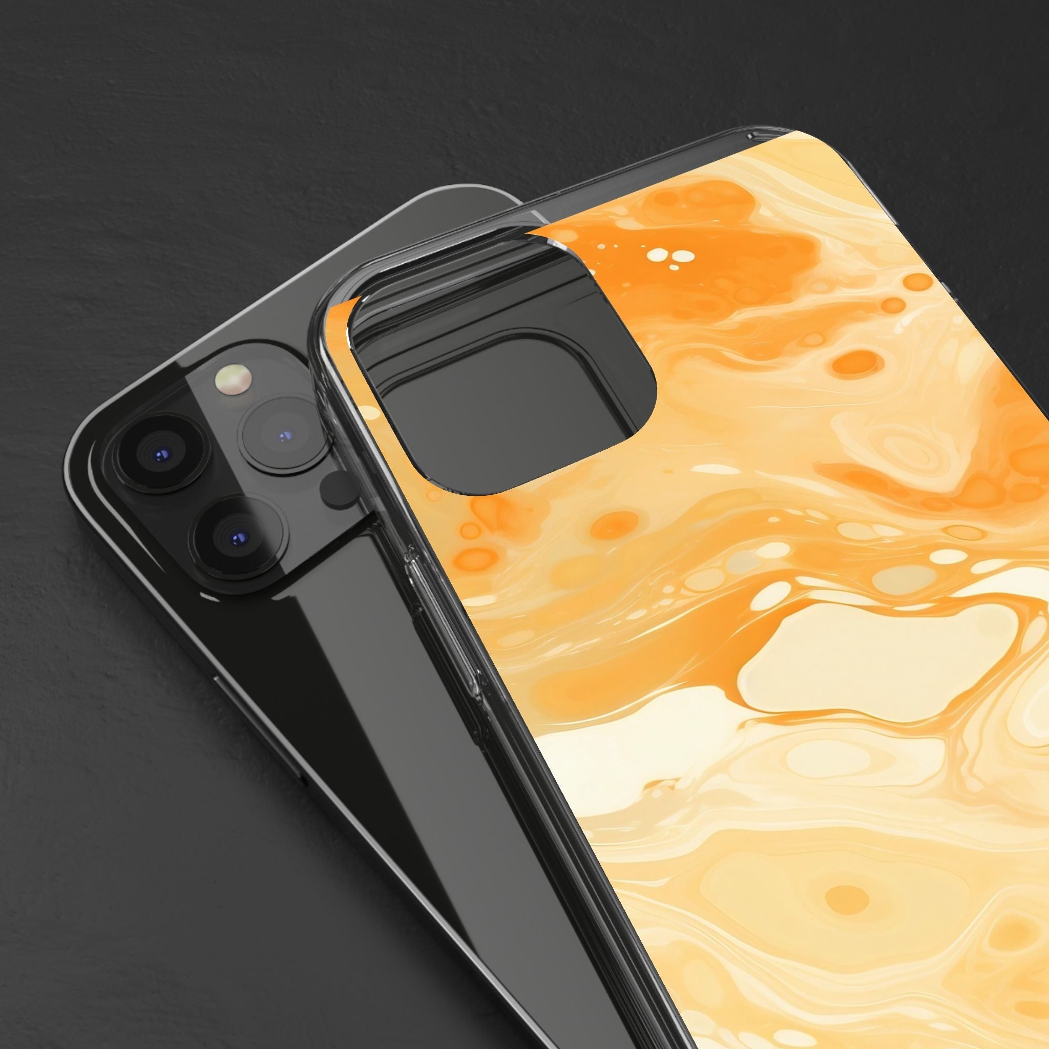 Orange Marble Clear Case, Artsulli - Art is Long, Life is Short, Phone Case, , , , , , ,