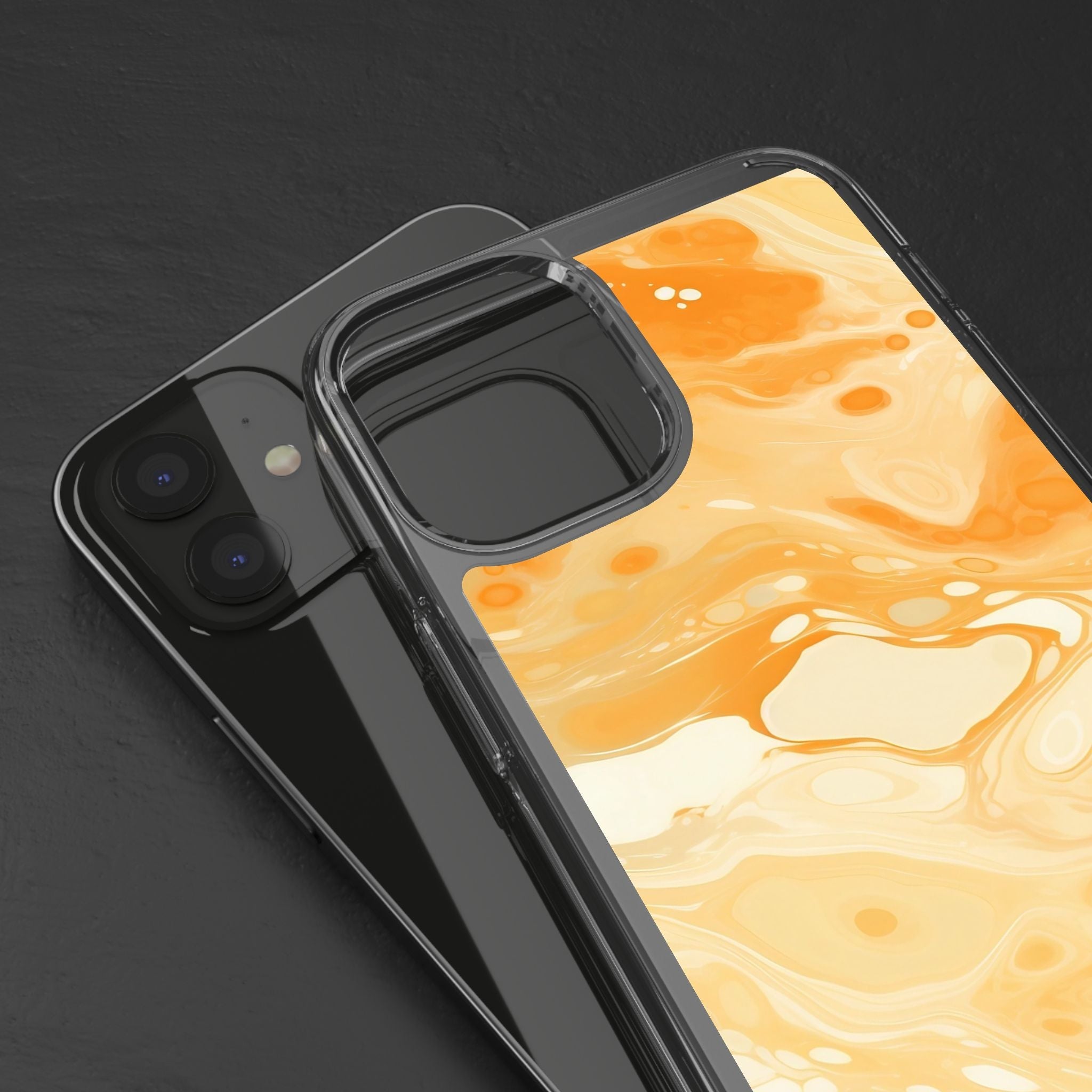 Orange Marble Clear Case, Artsulli - Art is Long, Life is Short, Phone Case, , , , , , ,