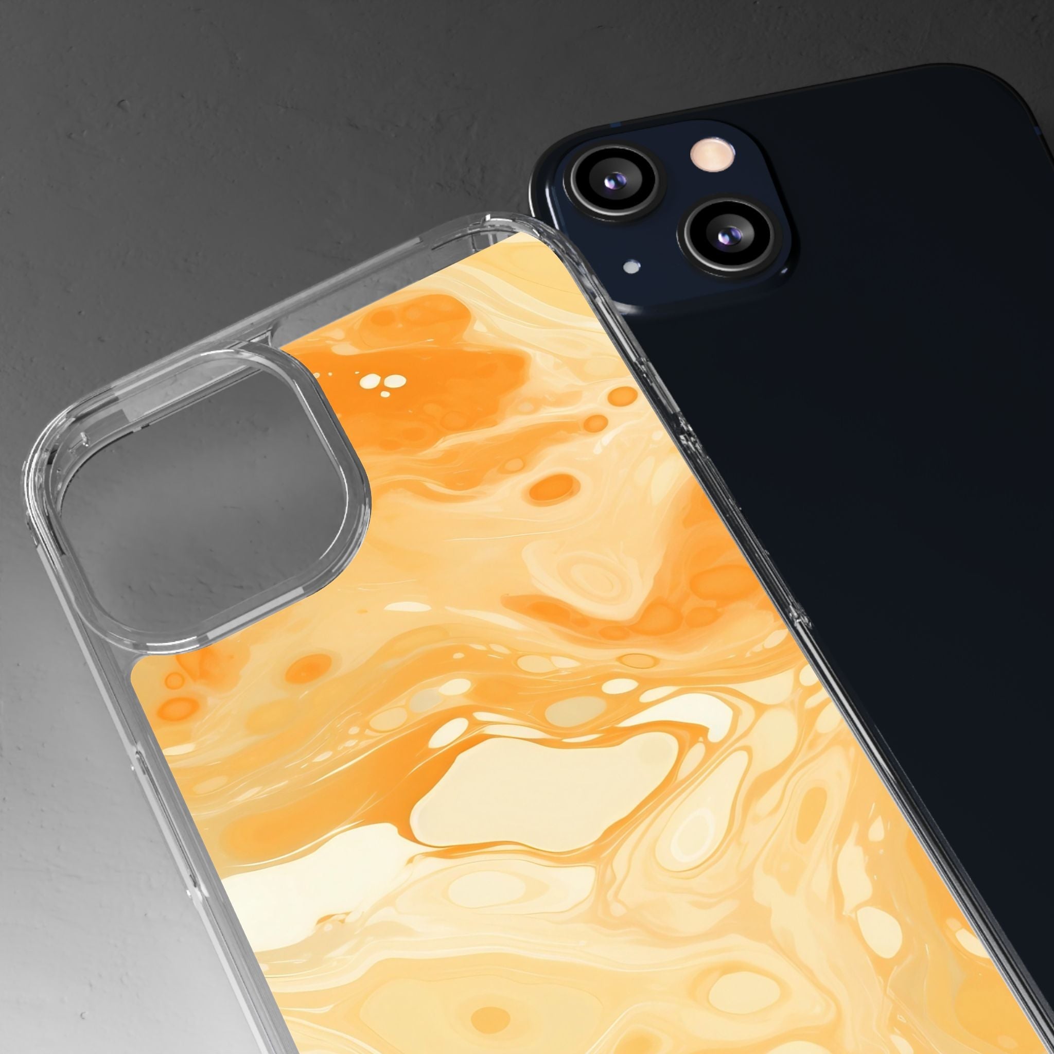 Orange Marble Clear Case, Artsulli - Art is Long, Life is Short, Phone Case, , , , , , ,