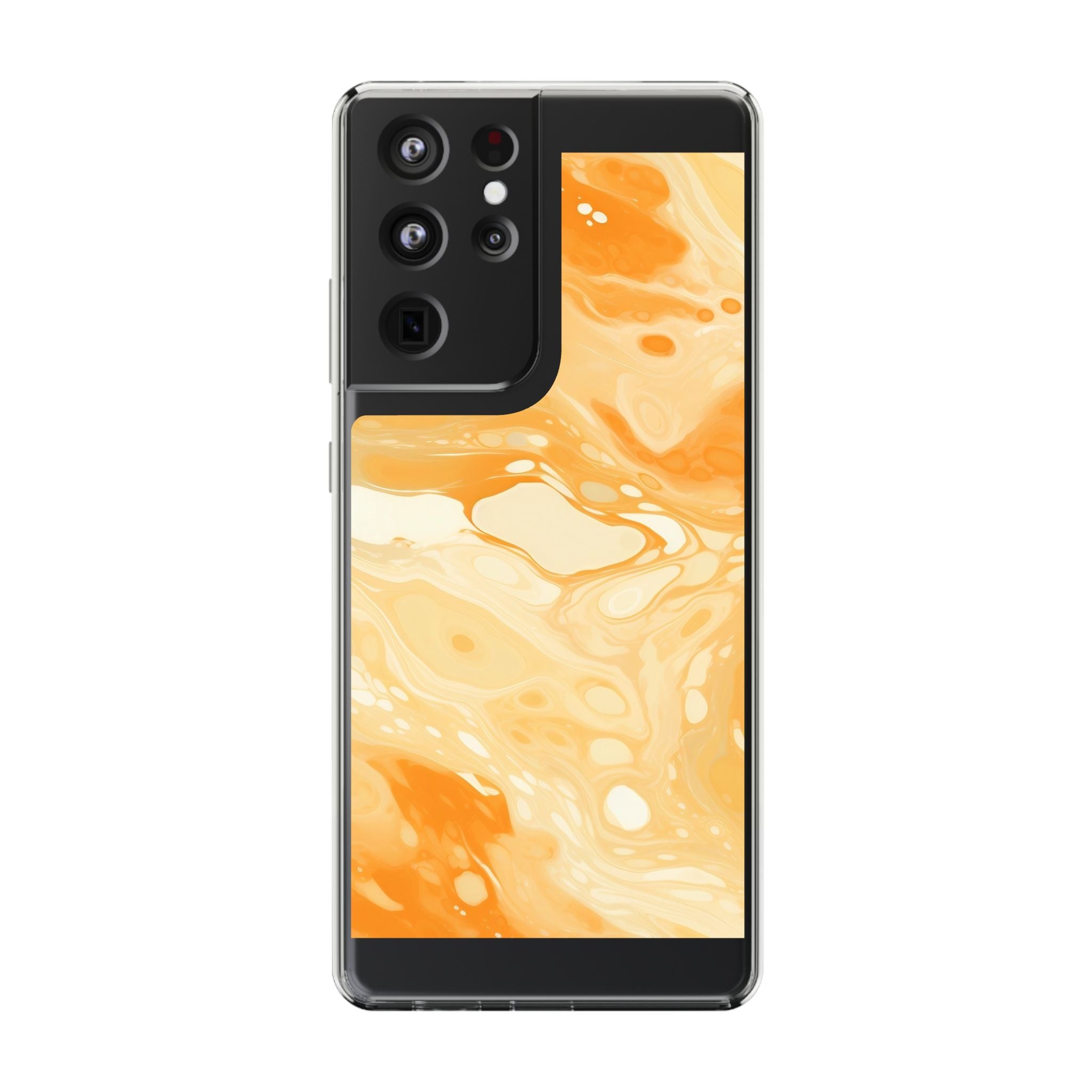 Orange Marble Clear Case, Artsulli - Art is Long, Life is Short, Phone Case, Size, Samsung Galaxy S21 Ultra, Surface, With gift packaging, , , 26186570606721174009