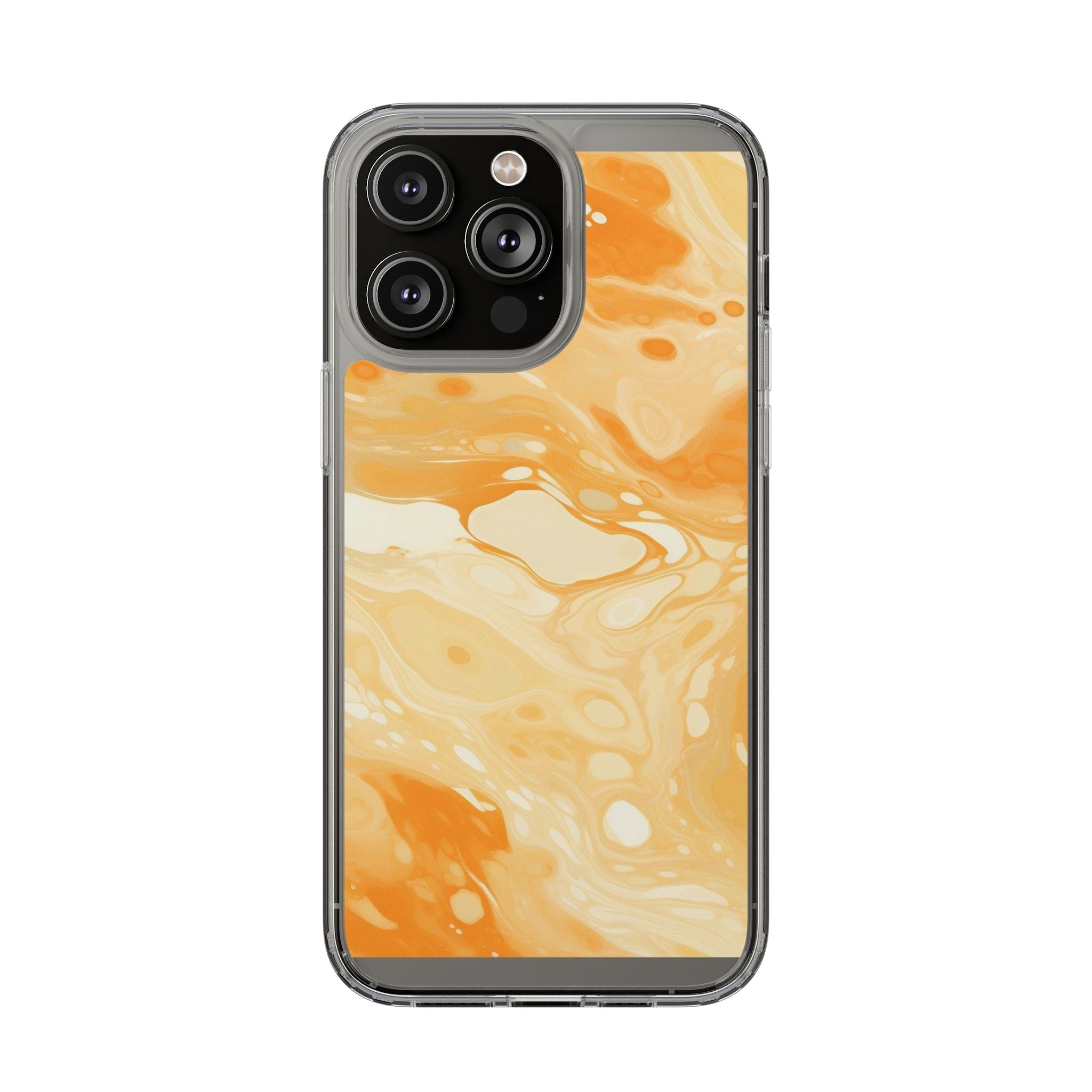 Orange Marble Clear Case, Artsulli - Art is Long, Life is Short, Phone Case, Size, iPhone 14 Pro Max, Surface, Without gift packaging, , , 14339307124159352879