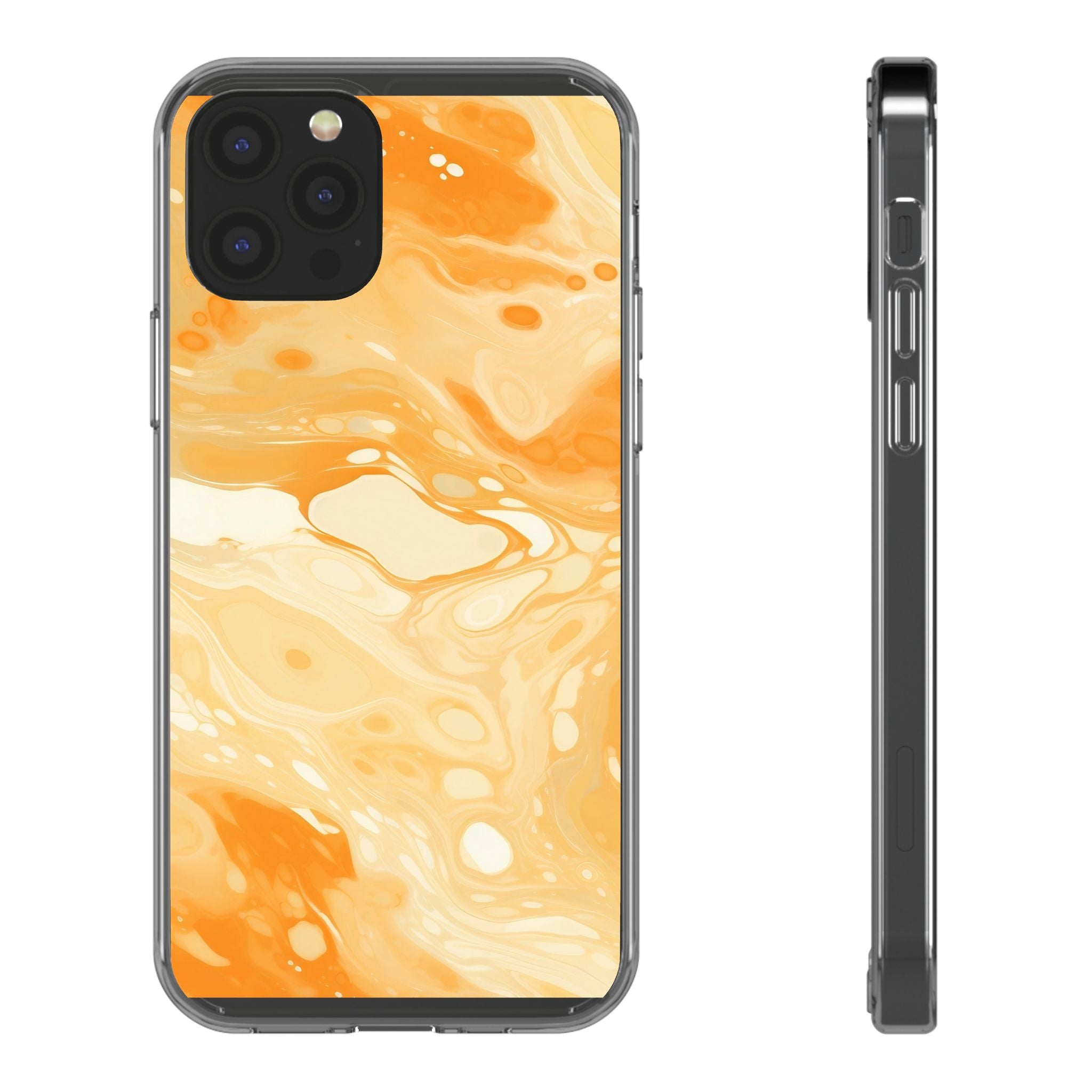 Orange Marble Clear Case, Artsulli - Art is Long, Life is Short, Phone Case, Size, iPhone 12 Pro, Surface, With gift packaging, , , 14408879090493021624