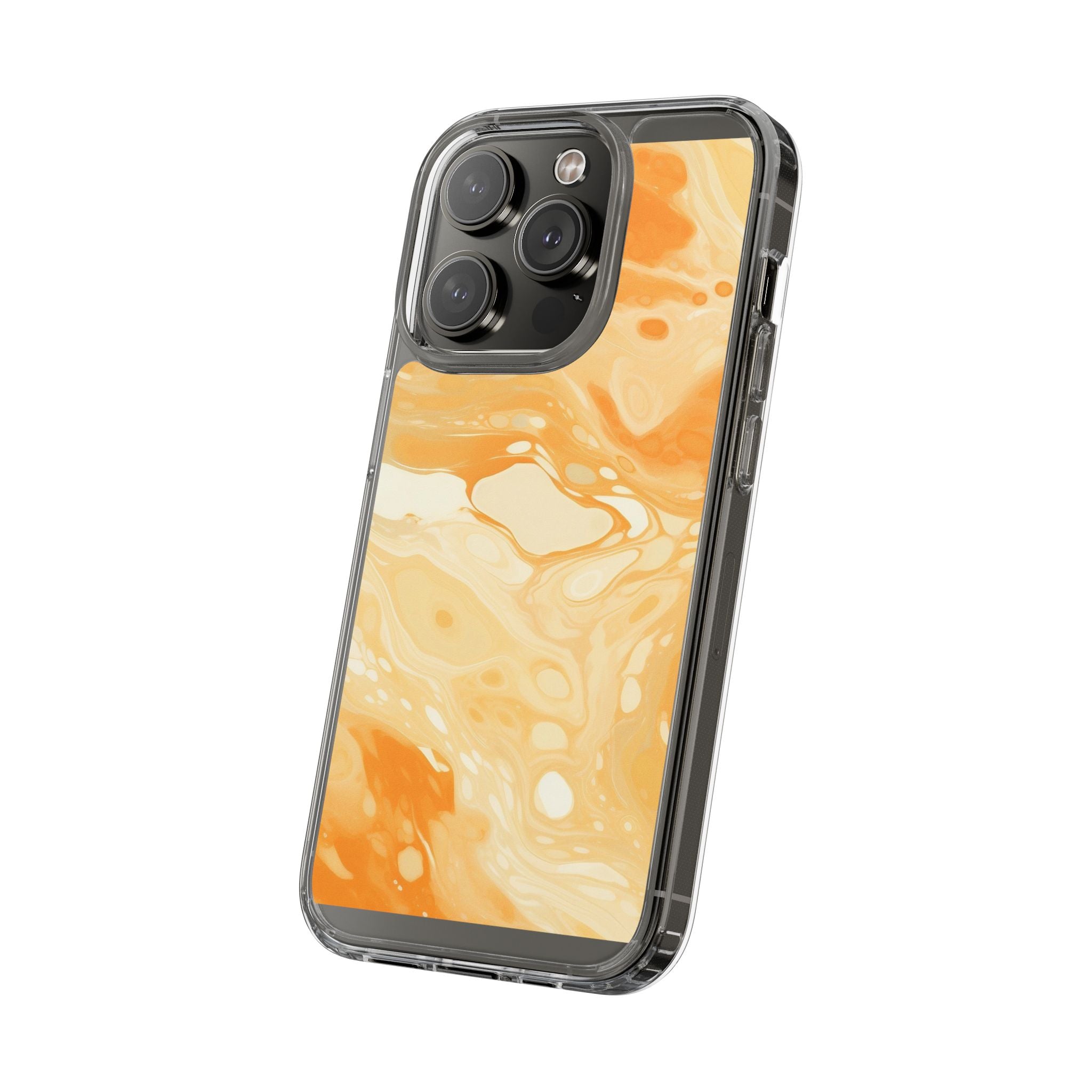 Orange Marble Clear Case, Artsulli - Art is Long, Life is Short, Phone Case, , , , , , ,