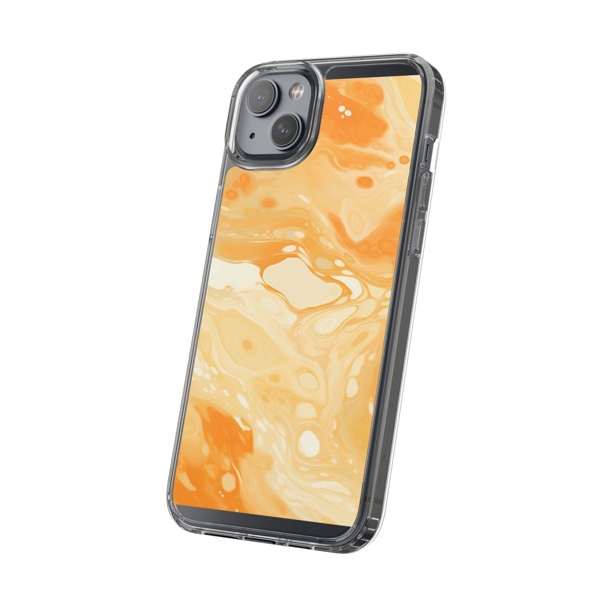 Orange Marble Clear Case, Artsulli - Art is Long, Life is Short, Phone Case, , , , , , ,