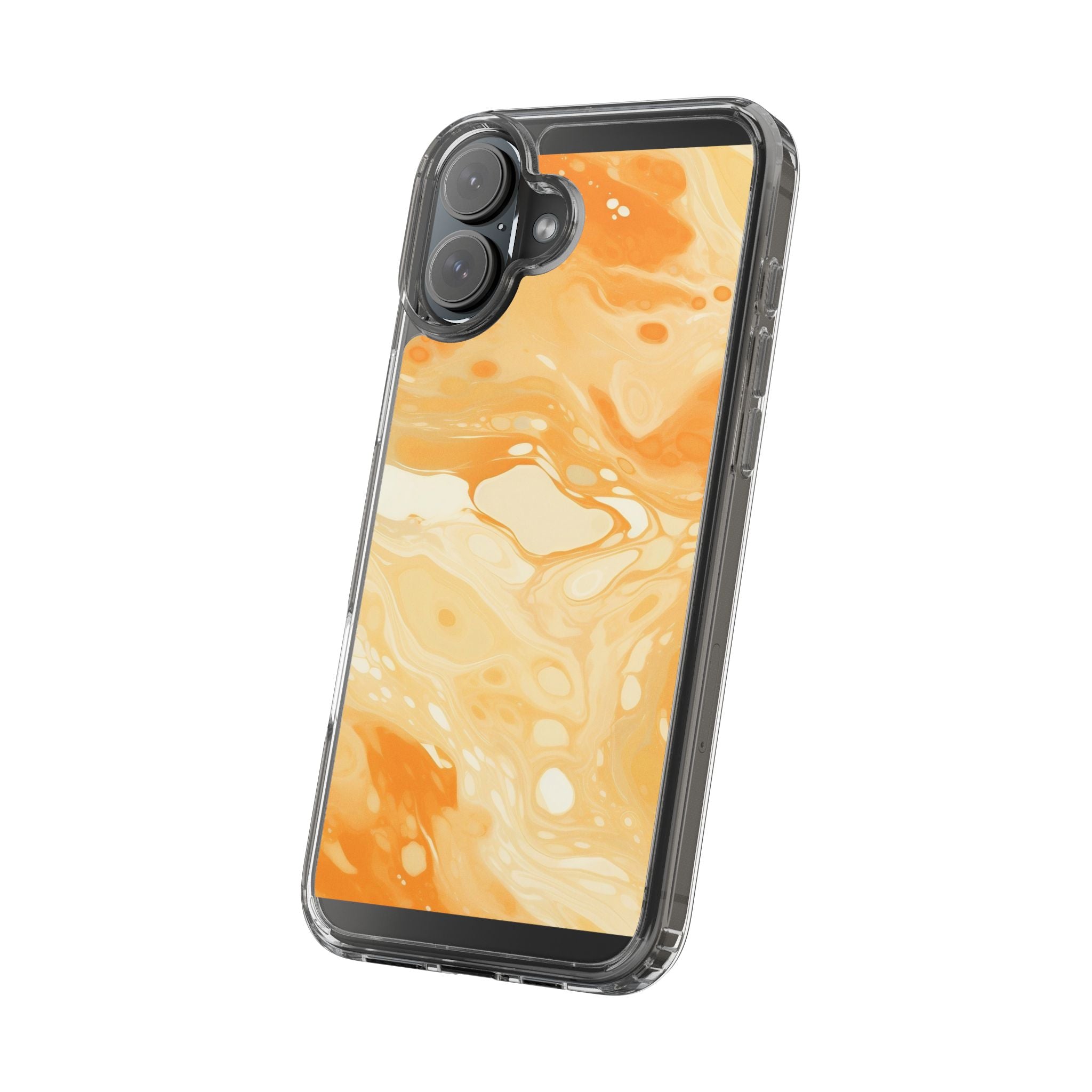 Orange Marble Clear Case, Artsulli - Art is Long, Life is Short, Phone Case, , , , , , ,
