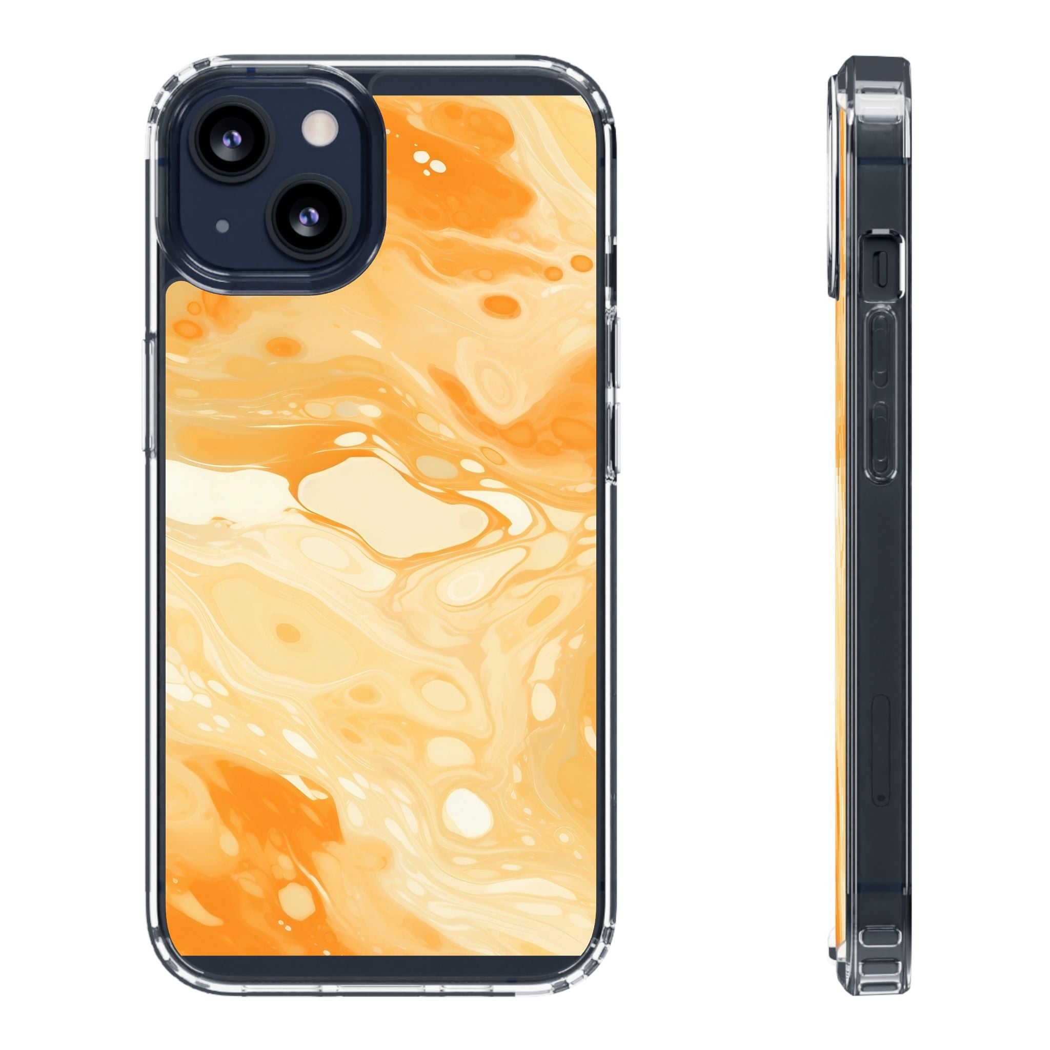 Orange Marble Clear Case, Artsulli - Art is Long, Life is Short, Phone Case, Size, iPhone 13, Surface, With gift packaging, , , 70648252580535415963