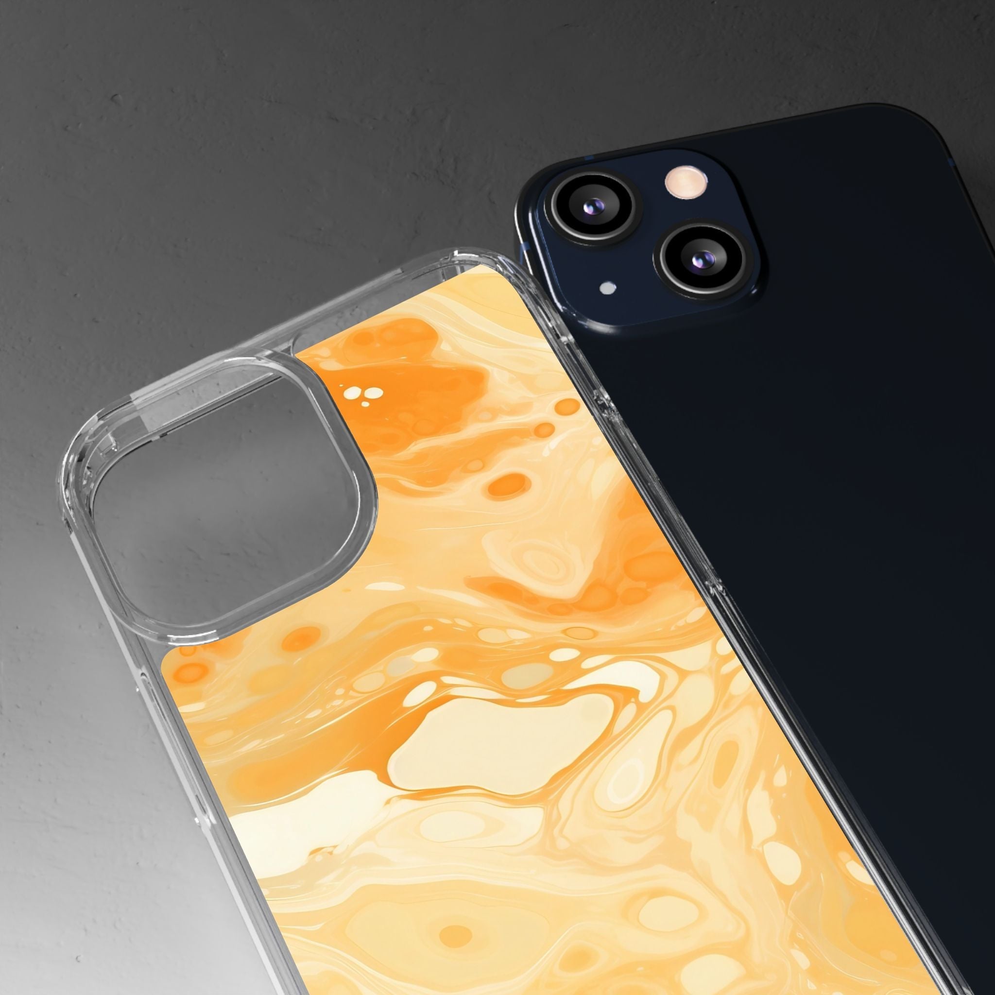Orange Marble Clear Case, Artsulli - Art is Long, Life is Short, Phone Case, , , , , , ,