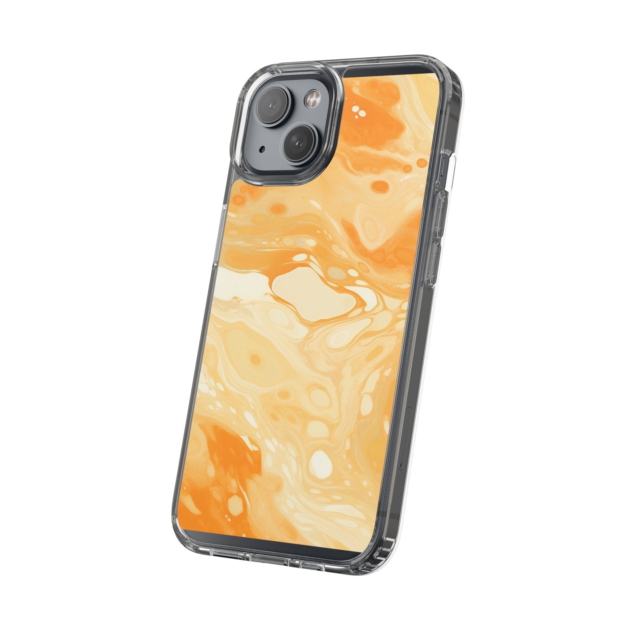 Orange Marble Clear Case, Artsulli - Art is Long, Life is Short, Phone Case, , , , , , ,